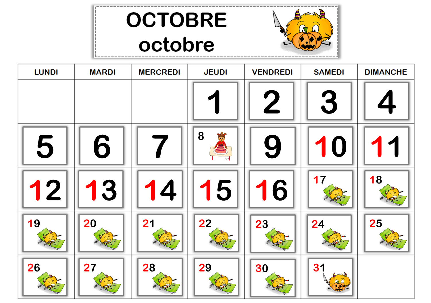 Affichages Cycle 1 Calendrier Perp tuel Le Blog De Mysticlolly