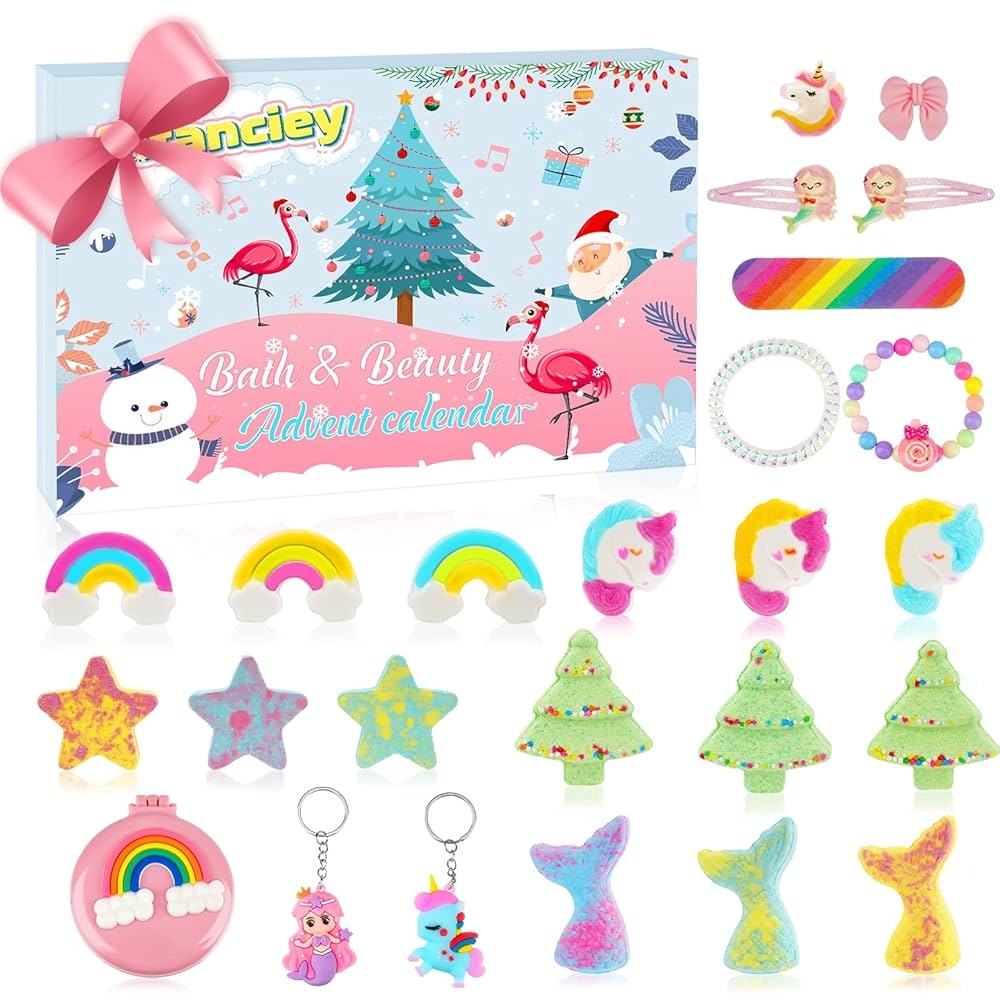 Aifanciey Calendrier De L Avent Calendrier De L Avent 24 Jours De Bain Calendrier De Lavent Calendrier Avent Compte Rebours Iusqu No l Id e Cadeau Enfants Rose Amazon fr Jeux Et Jouets