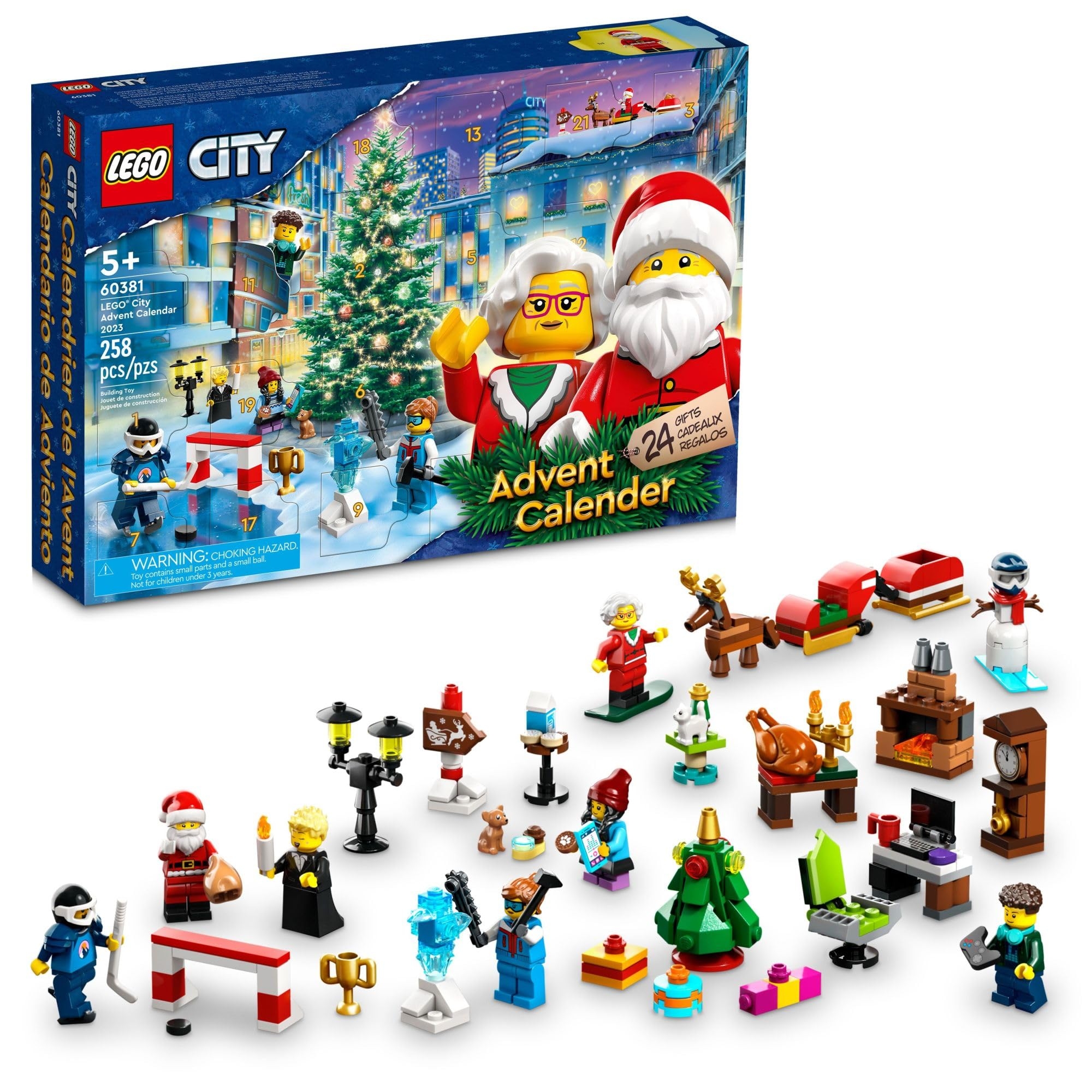 Amazon LEGO City 2023 Advent Calendar 60381 Christmas Holiday Countdown Playset Gift Idea To Countdown To Adventure With Daily Collectible Surprises Toys Games
