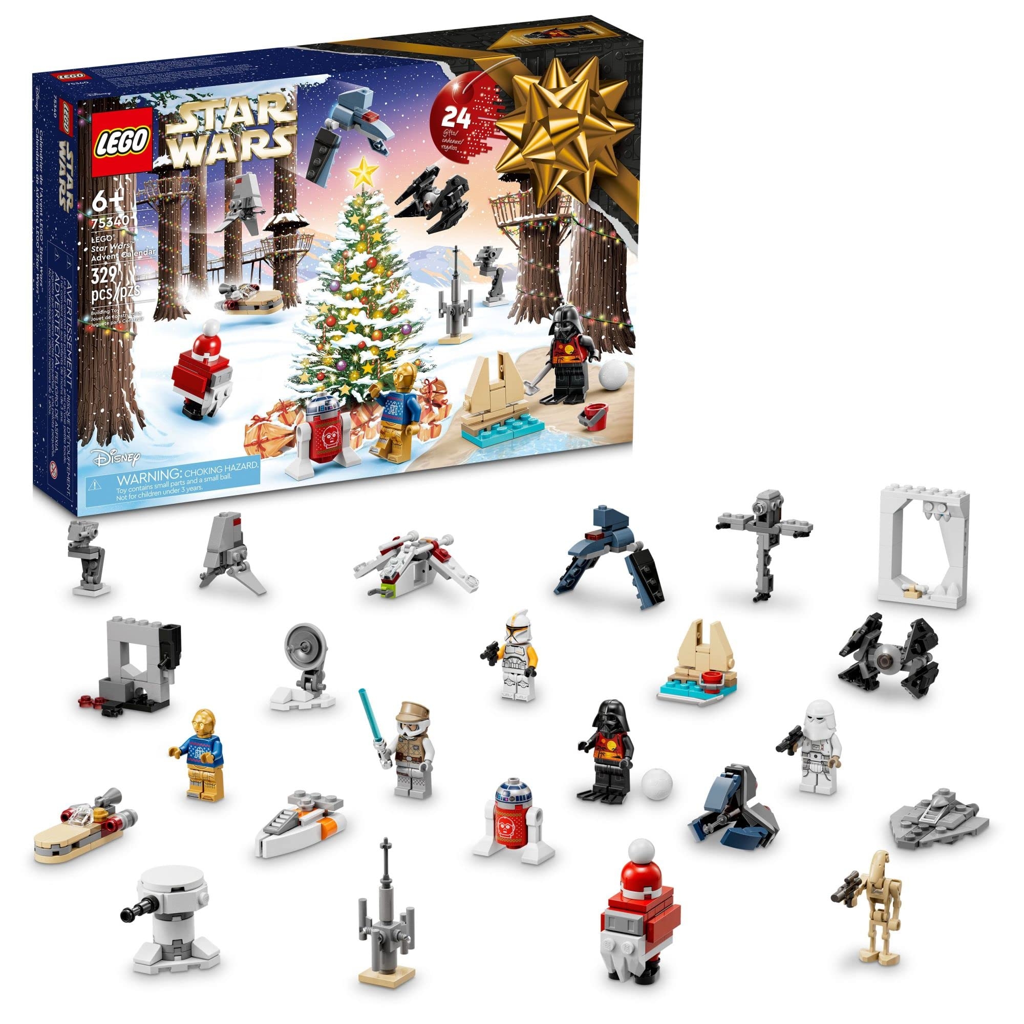 Amazon LEGO Star Wars 2022 Advent Calendar 75340 Building Toy Set For Kids Boys And Girls Ages 6 8 Characters And 16 Mini Builds 329 Pieces Toys Games