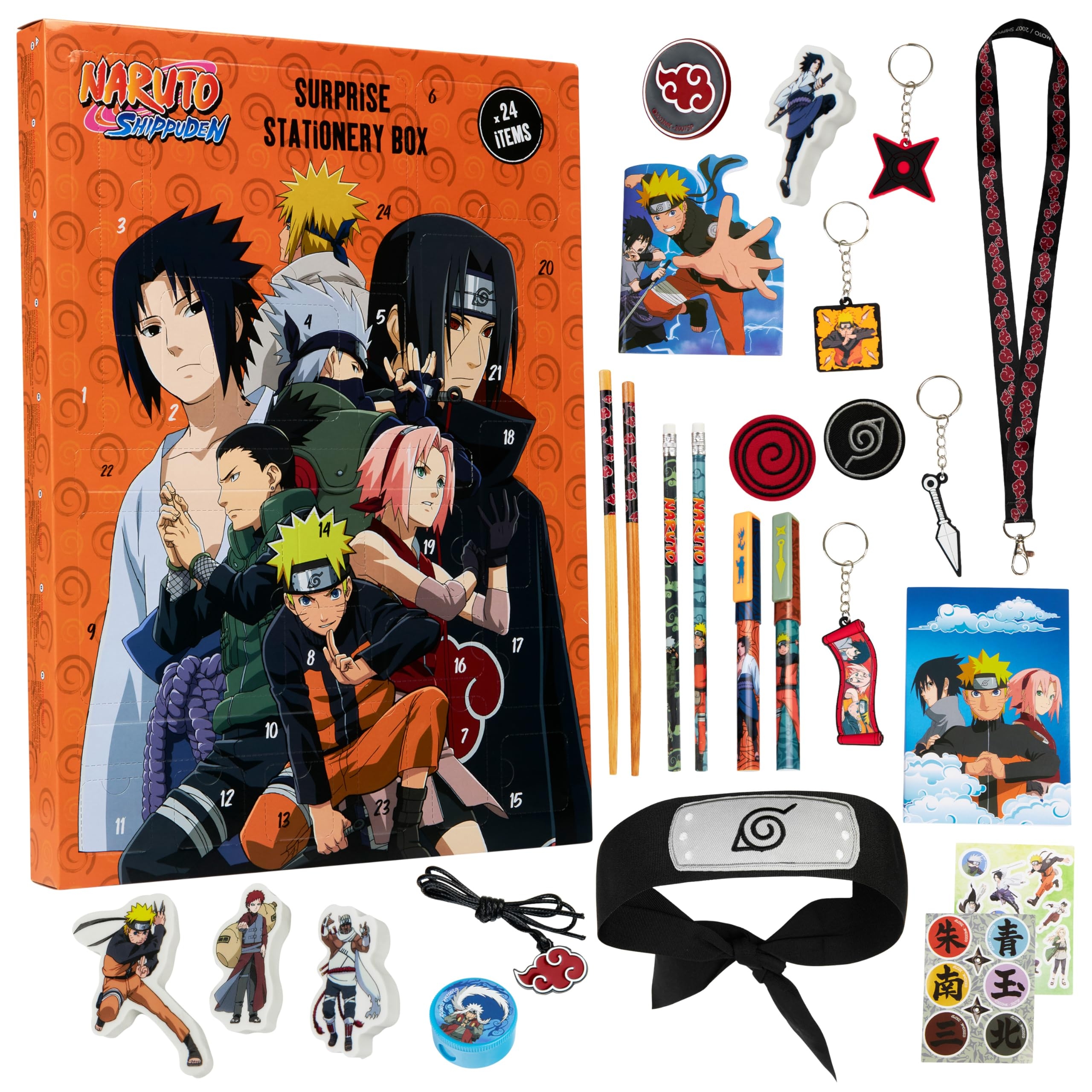 Amazon Naruto Advent Calendar 2025 Kids Boys Girls Anime Stationery 24 Christmas Countdown Bandana Stickers Kawaii Gifts For Teens Home Kitchen