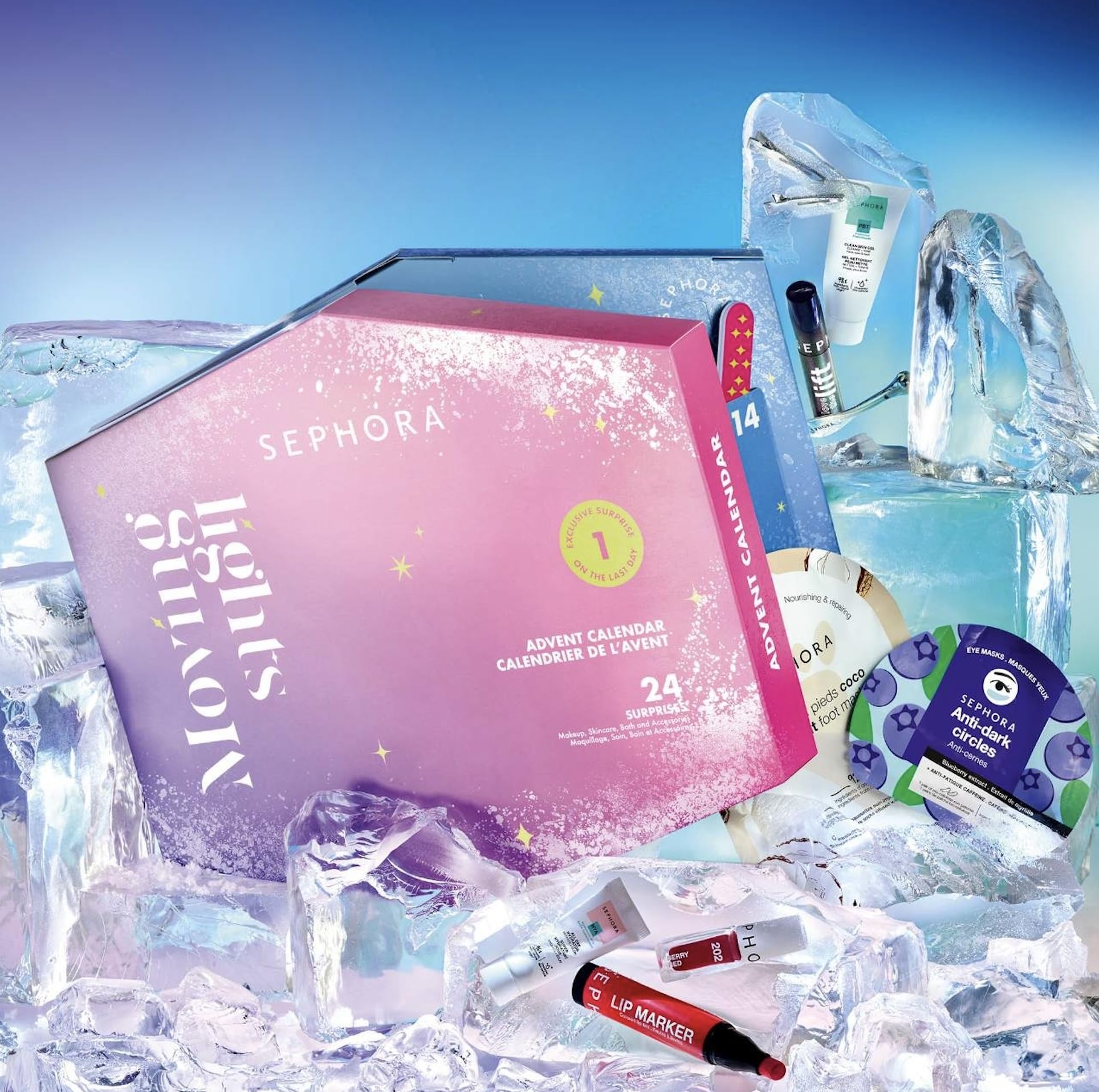 Amazon Sephora Advent Calendar 2024 Moving Lights Advent Calendar 24 Surprises Including Make up Care Bathroom Products Or Accessories Home Kitchen