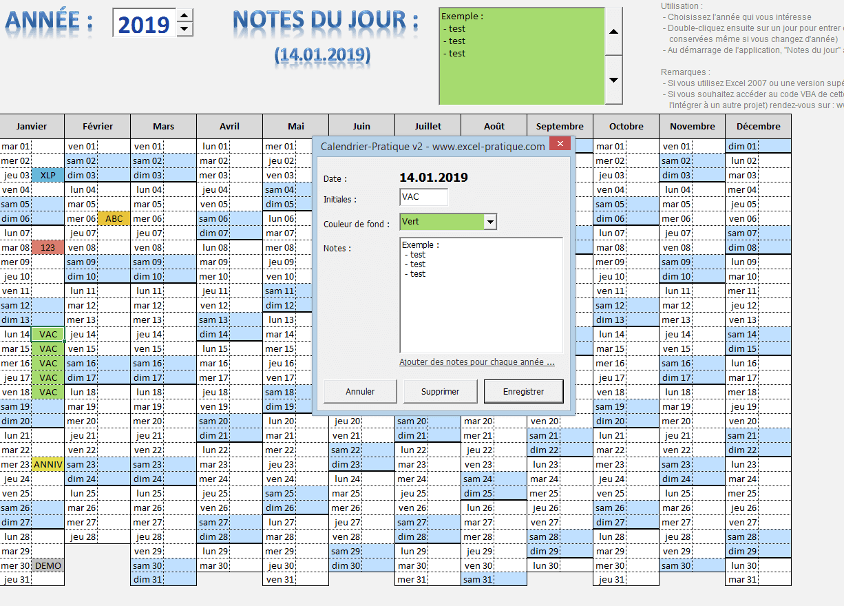 Applications Calendriers 