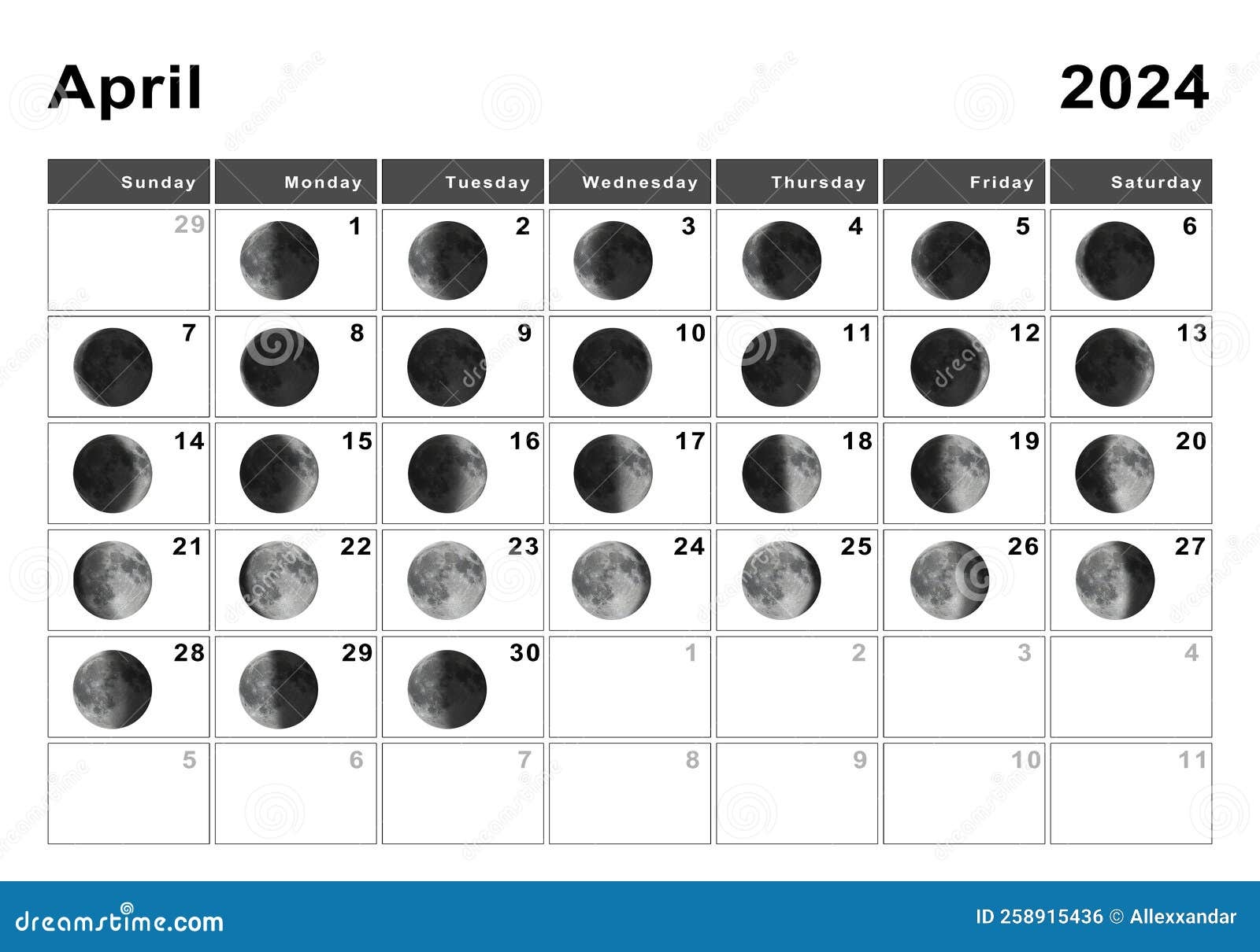 calendrier lunaire avril