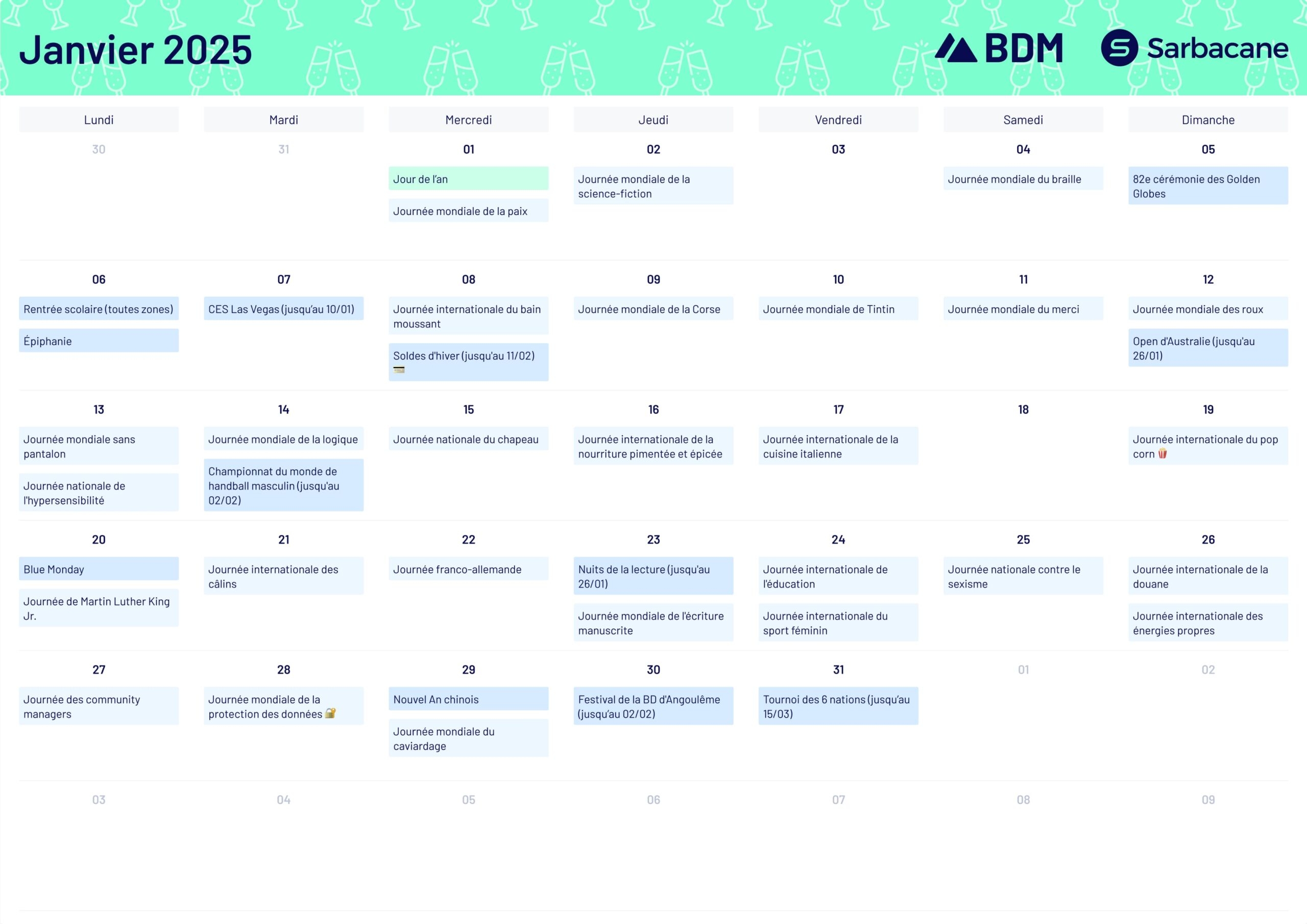 BDM Lance Son Calendrier Marketing Voici Les Dates Cl s De L ann e 2025