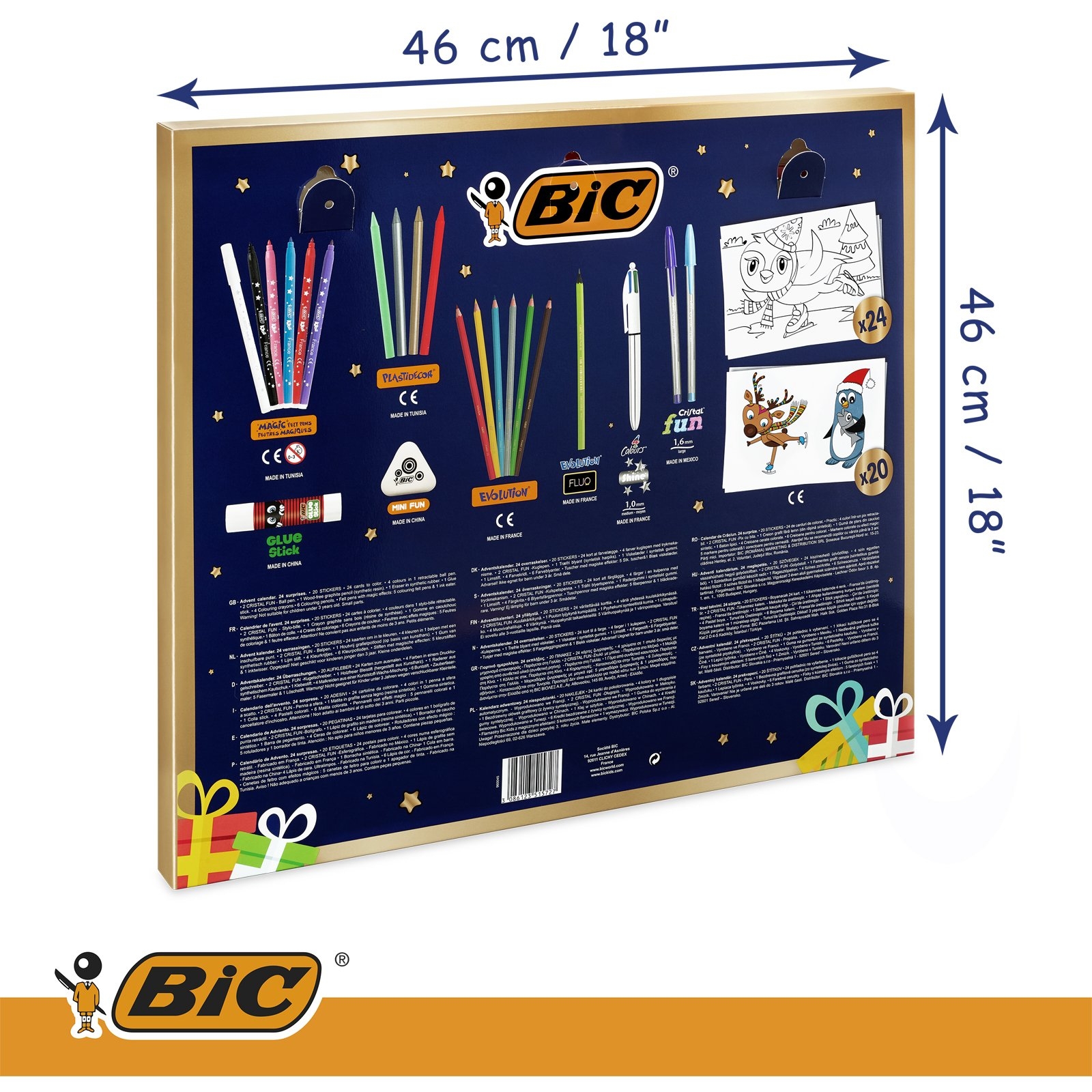 Bic Calendrier De L Avent Stylos Crayons Crayons Colle Gomme Cartes Postales Autocollants Amazon fr Livres