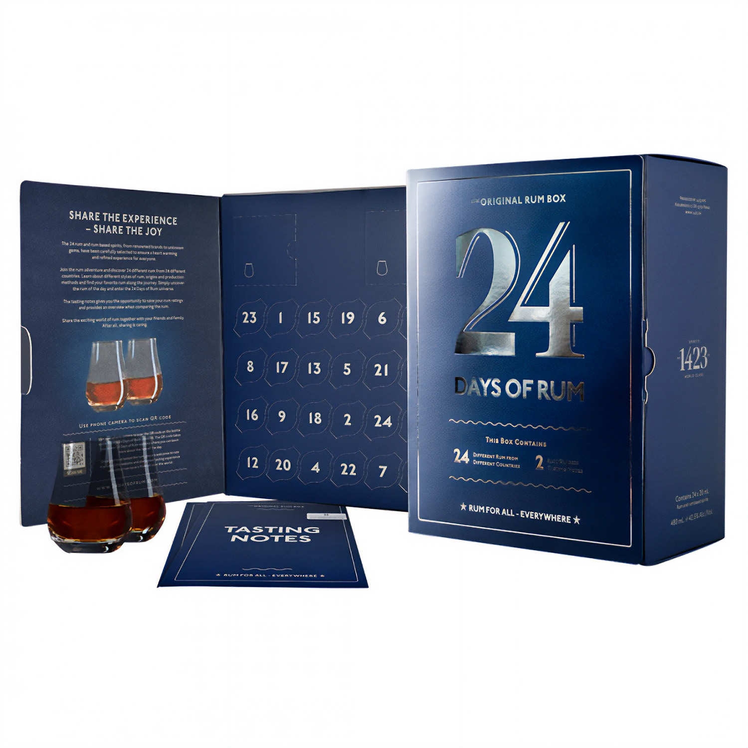 Blue Advent Calendar 24 Days Of Rum 24 Miniatures