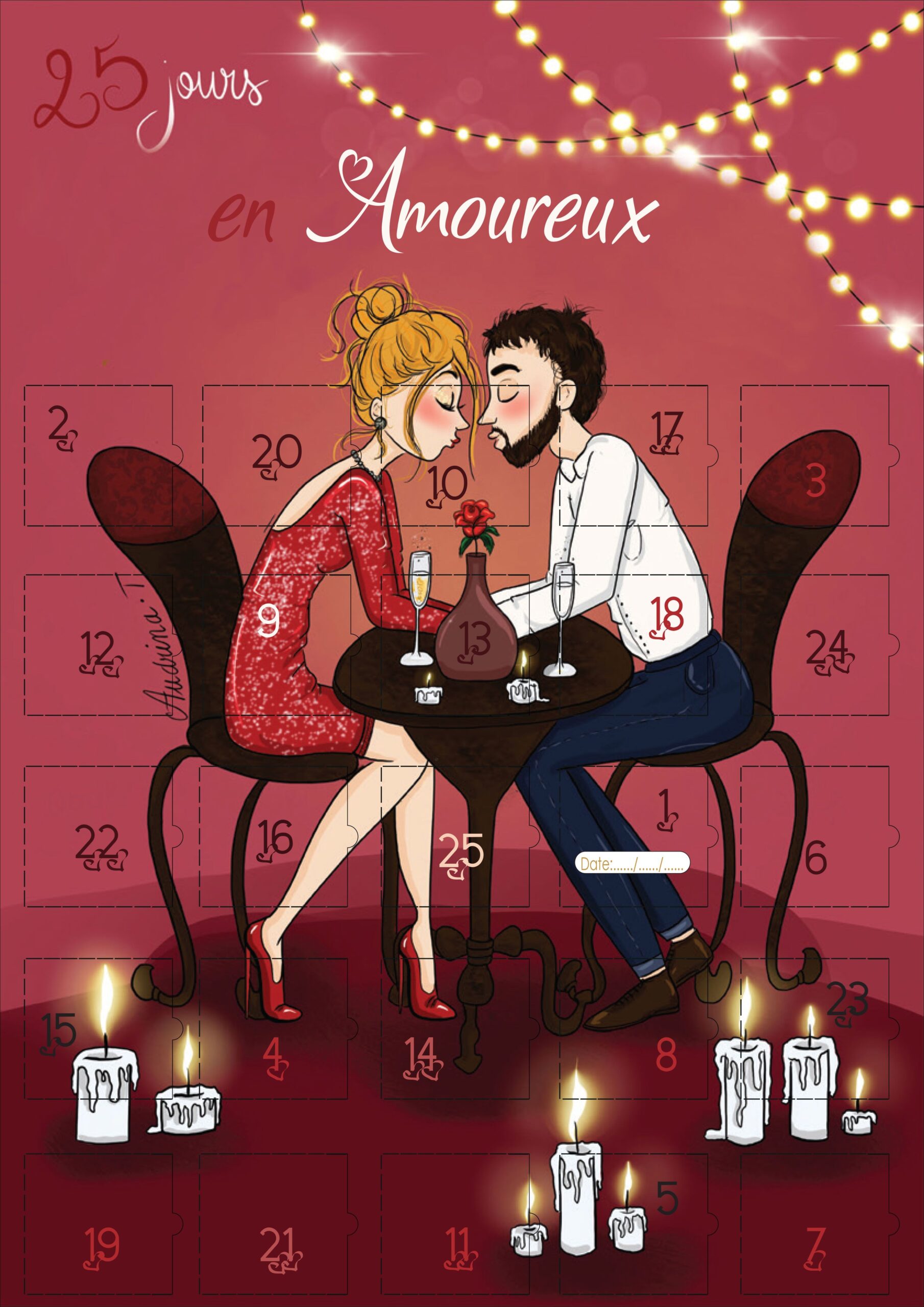 Cadeau Couple Calendrier Avent 25 Jours En Amoureux Cadeau Amour Et Saint valentin Homme Femme Messages Et D fis Calendrier Evenement Aubergenville