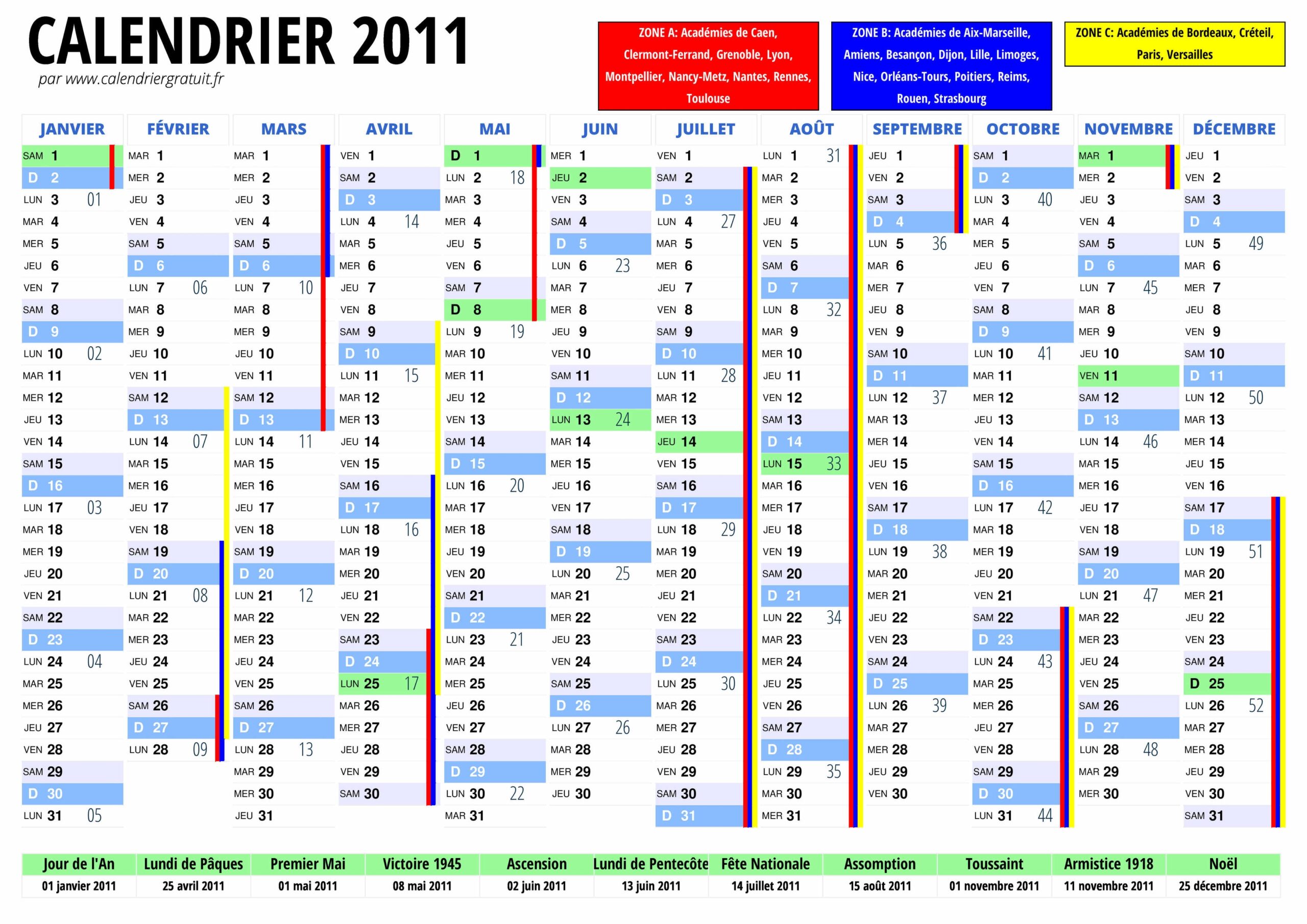 Calendrier 2011 Calendriergratuit fr