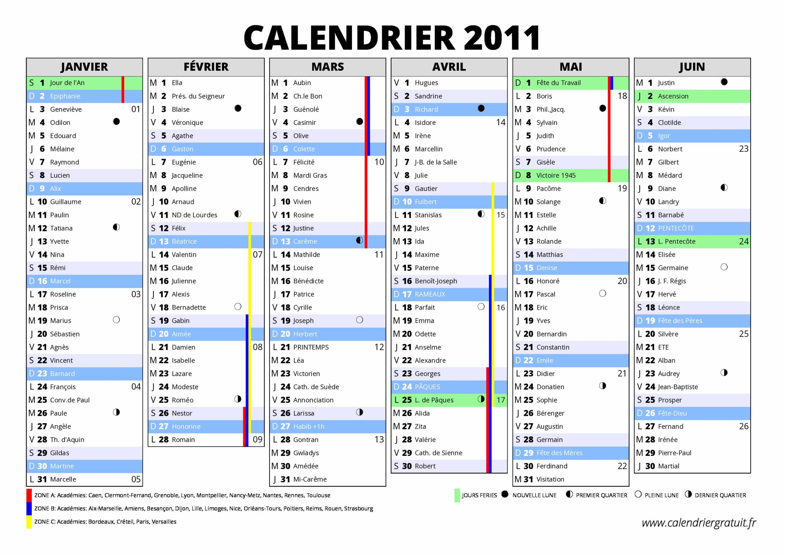 Calendrier 2011 Calendriergratuit fr