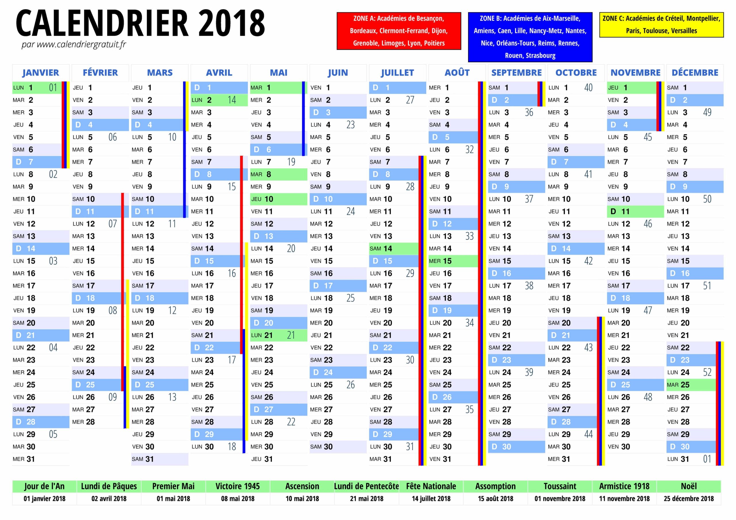 Calendrier 2018 Calendriergratuit fr