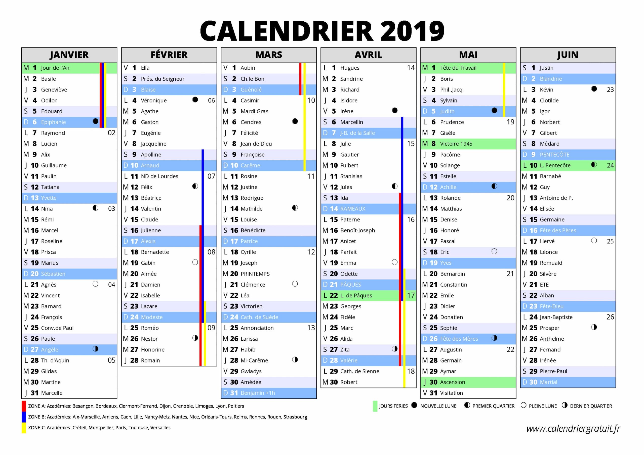 Calendrier 2019 Calendriergratuit fr