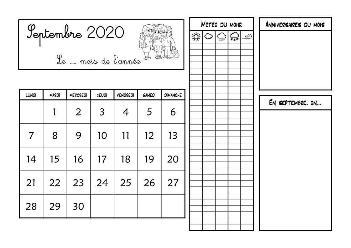 Calendrier 2020 2021 Crapouilleries