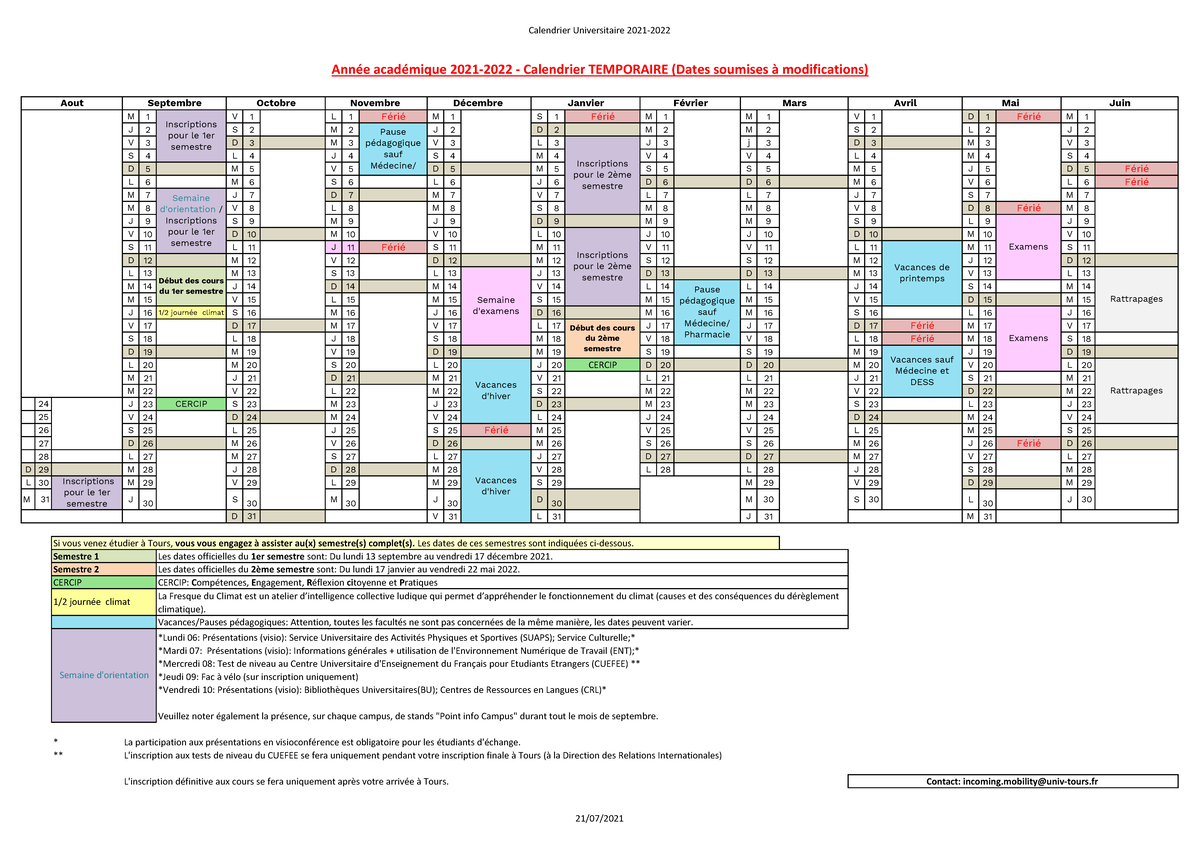 Calendrier 2021 2022 OK Calendrier Universitaire 2021 M 1 V 1 L 1 F ri M 1 S 1 F ri M 1 M 1 V Studocu