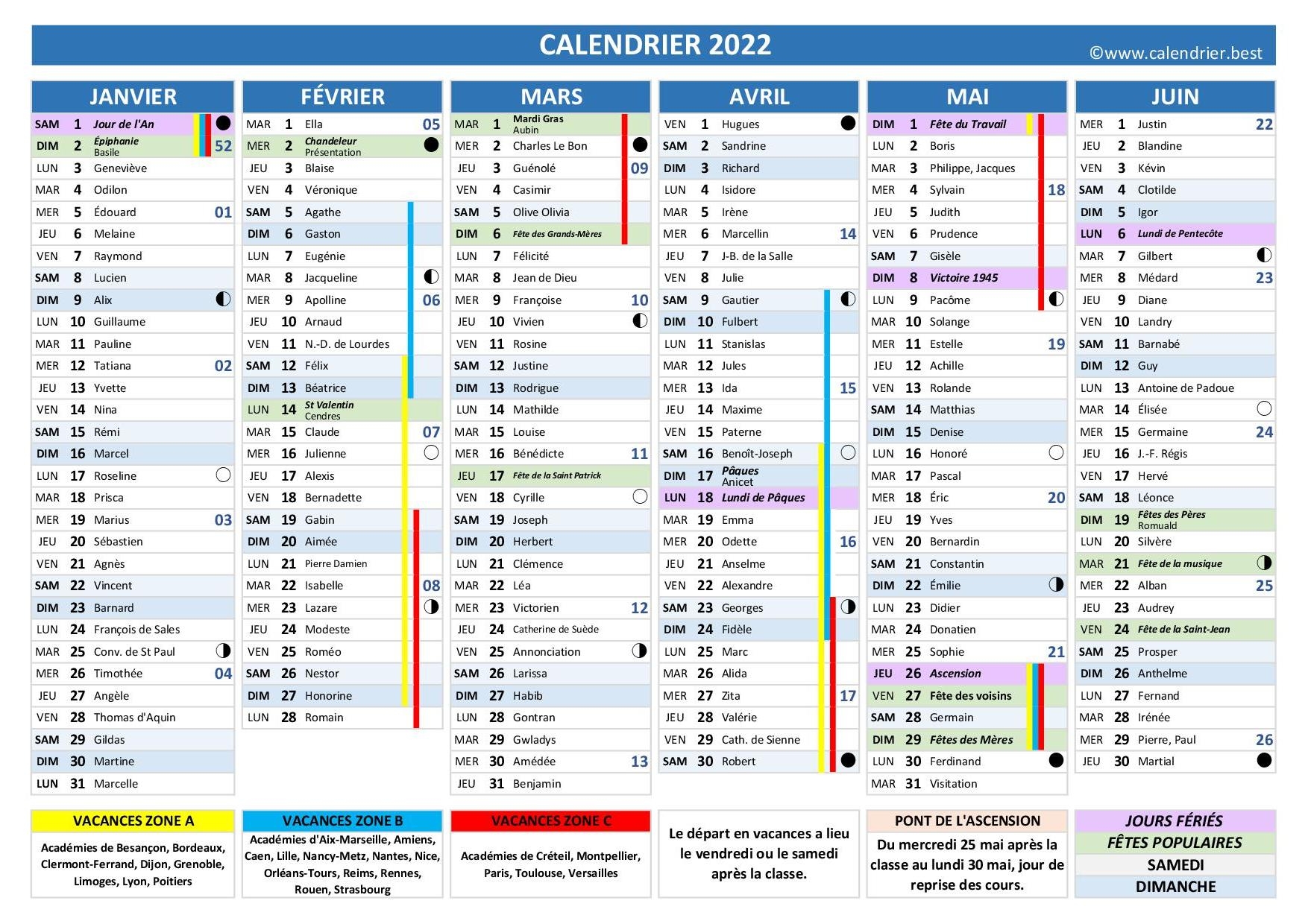 calendrier des fêtes