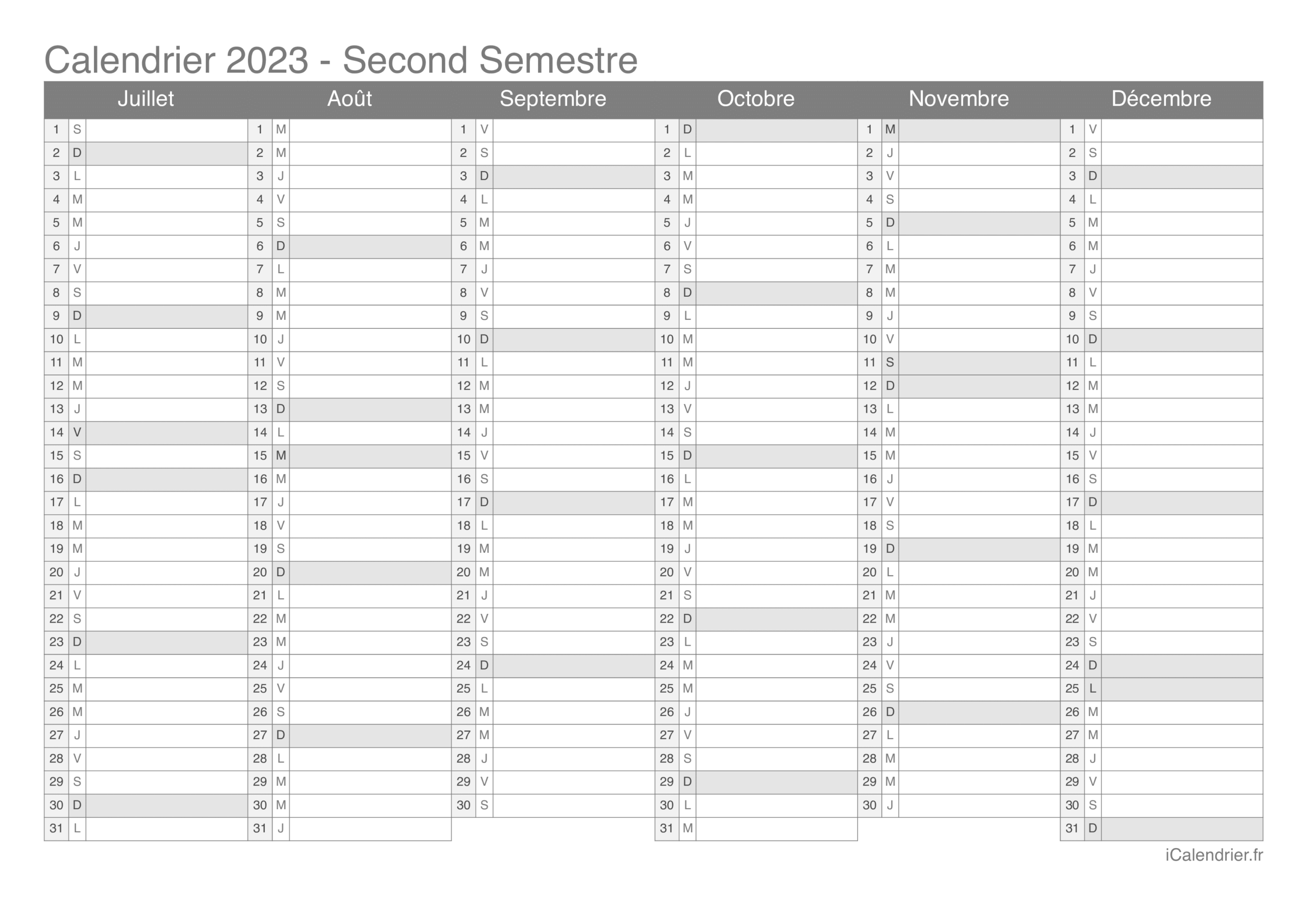 Calendrier 2023 Imprimer PDF Et Excel