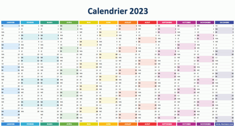 Calendrier 2023 Simple