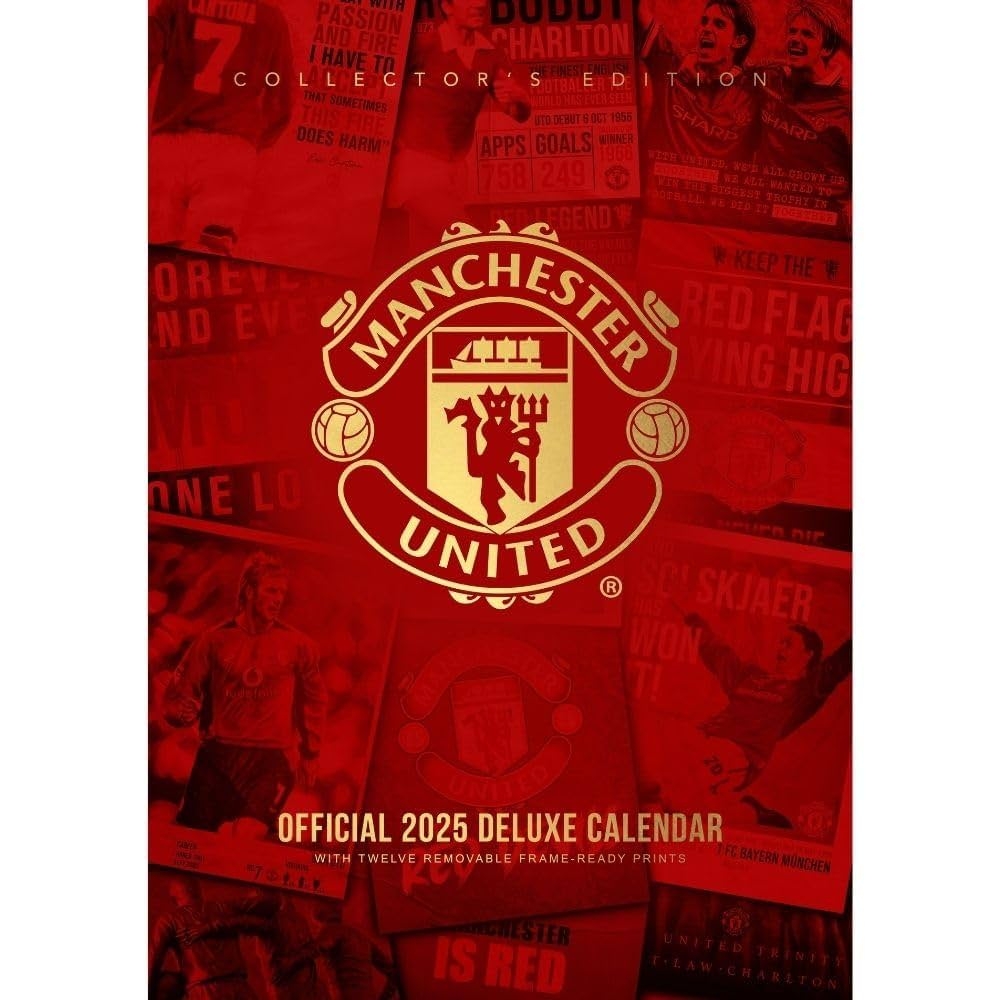 Calendrier 2025 Manchester United FC 1 Mois Par Page A3 Football Deluxe Produit Officiel Danilo Promotions Ltd Amazon ca Fournitures Pour Le Bureau