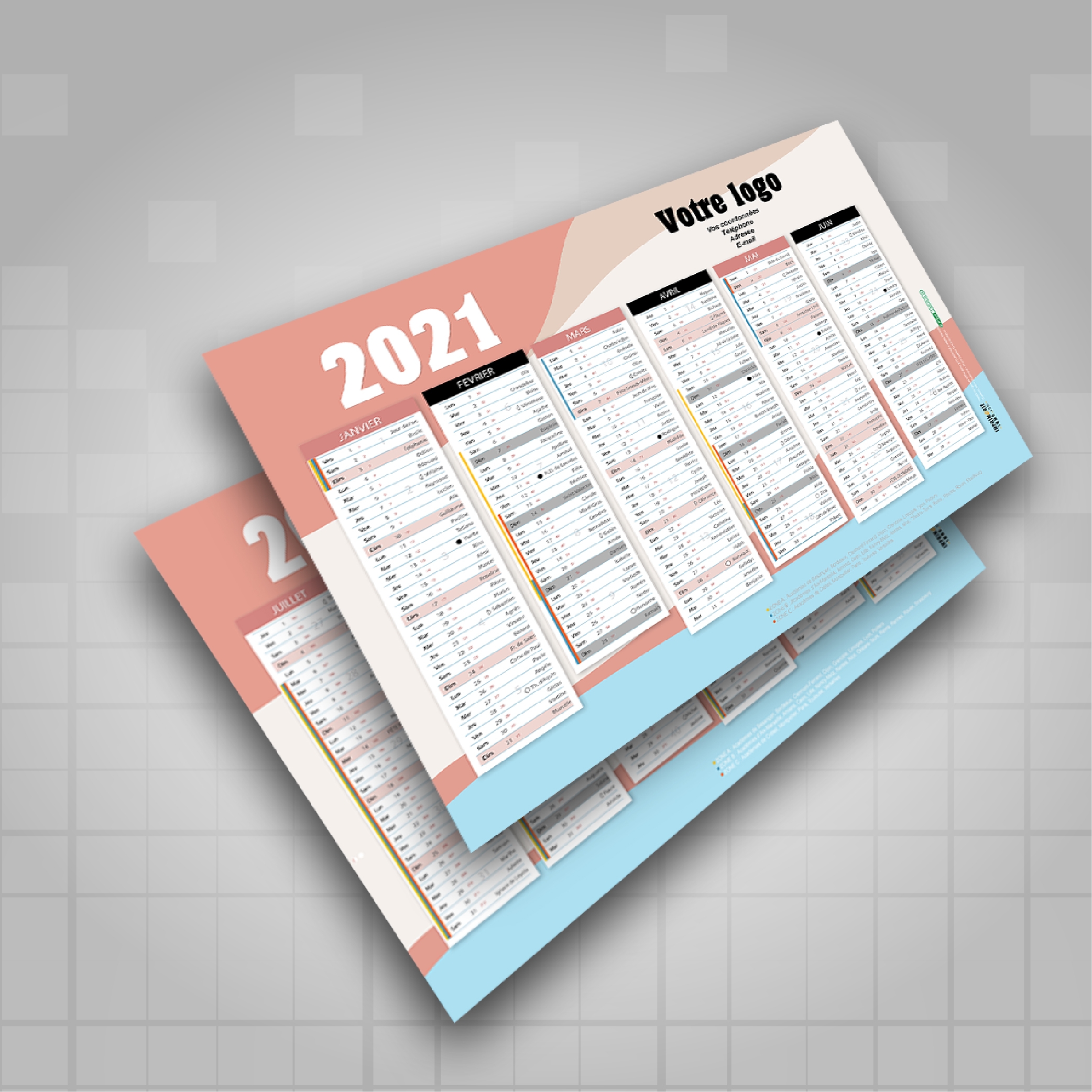 Calendrier A4 ROSE Personnaliser Imprimerie Market