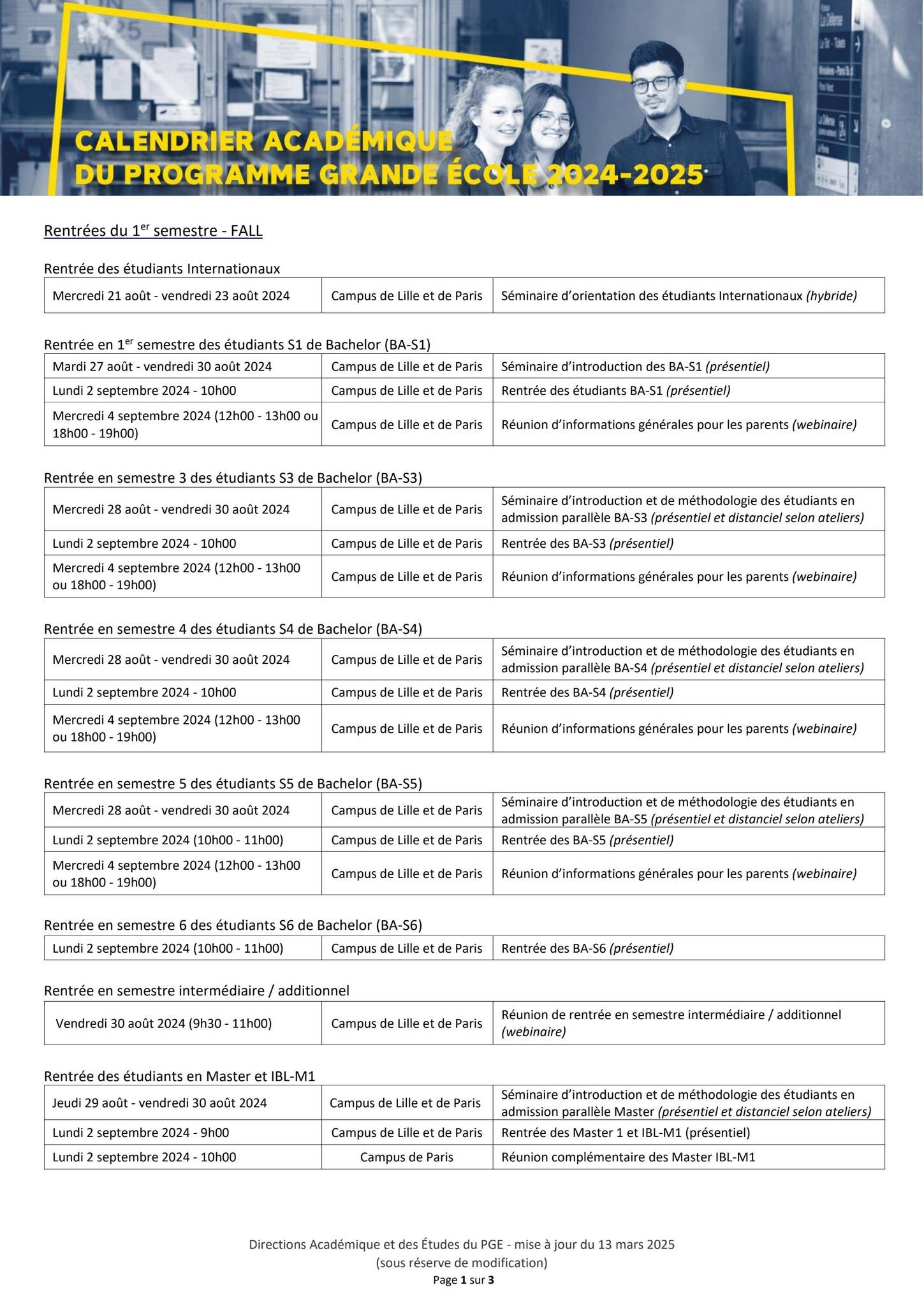 calendrier universitaire lille 2