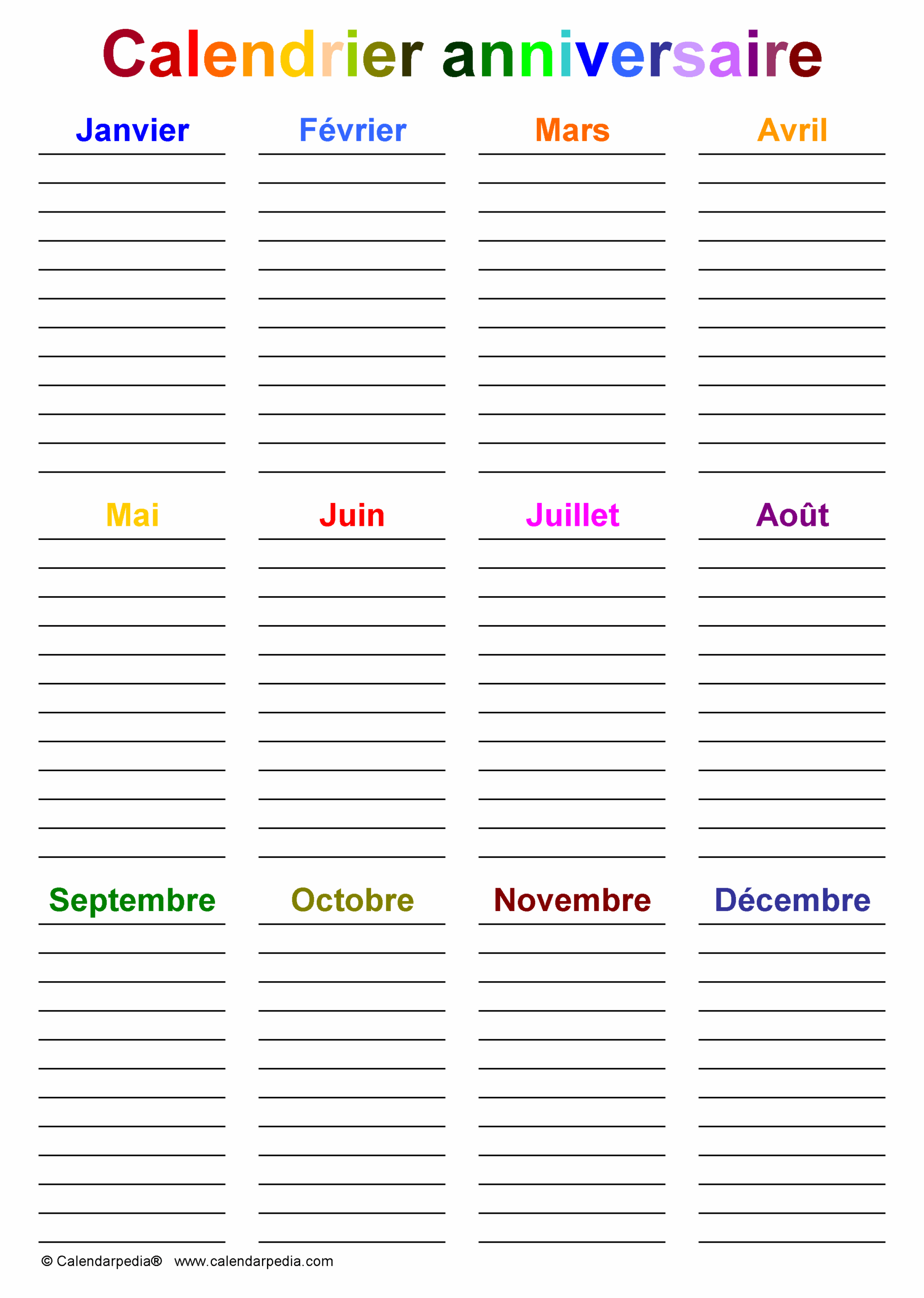 Calendrier Anniversaire Calendarpedia