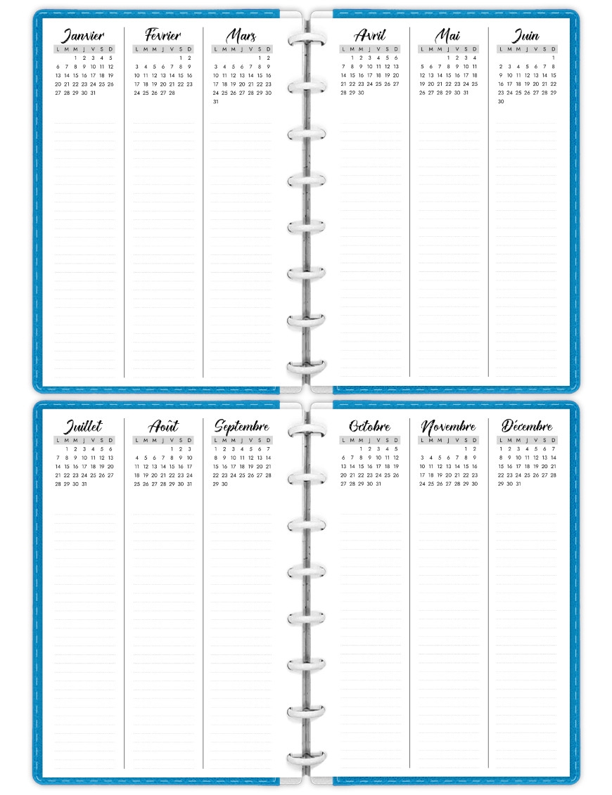 calendrier annuel a imprimer