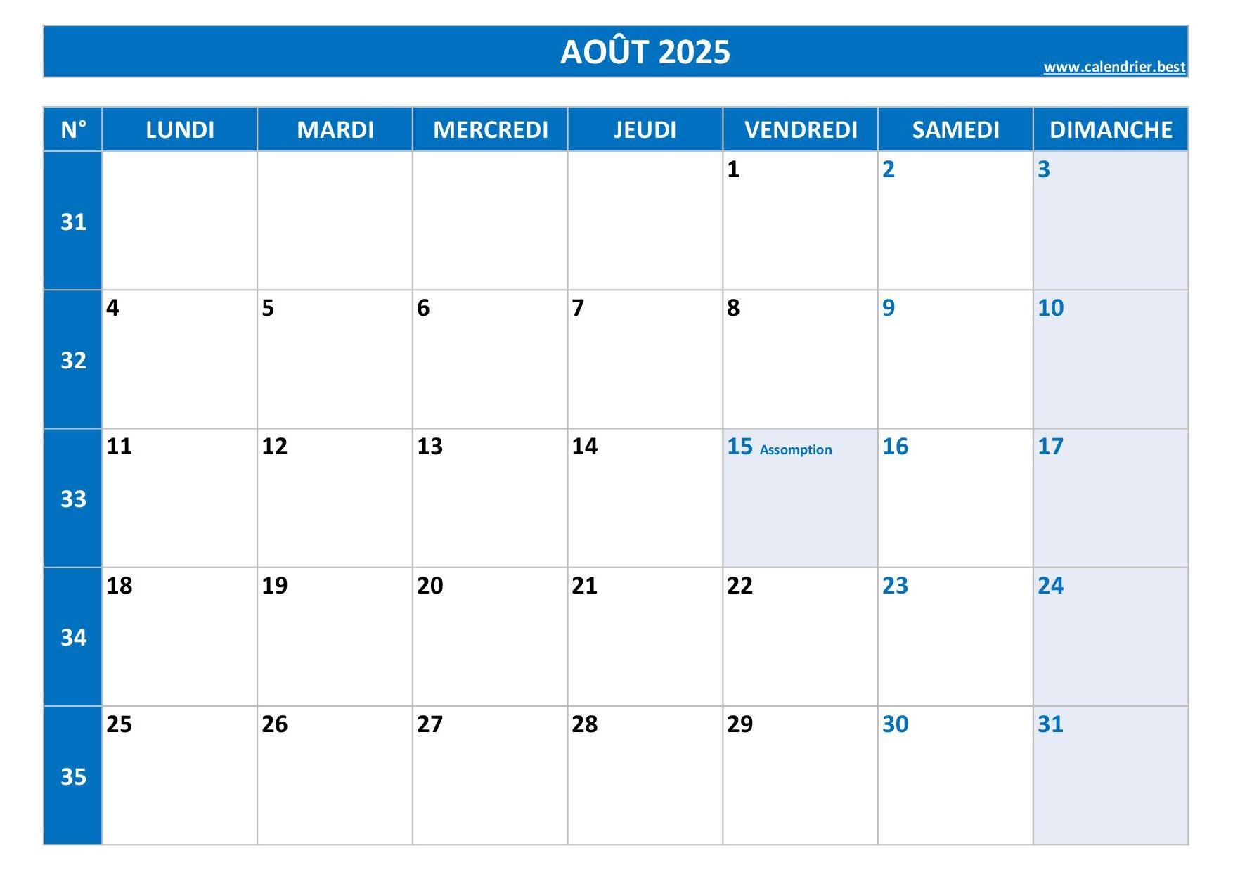 calendrier a imprimer