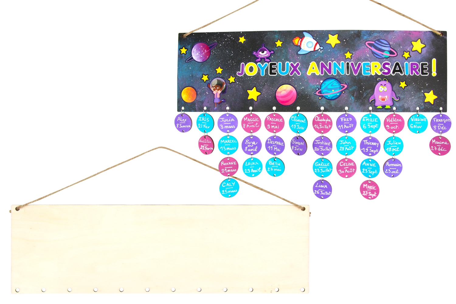 Calendrier D anniversaires En Bois Calendriers