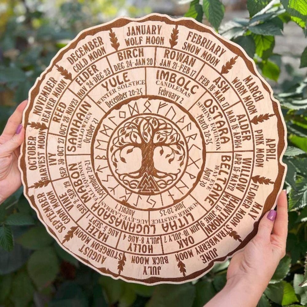 Calendrier D arbre Celtique En Bois D coration De Maison Roue De L ann e Ornements Nouveaux Ornements De Calendrier Acheter Les Meilleurs Produits Dans La Boutique En Ligne Coolbe