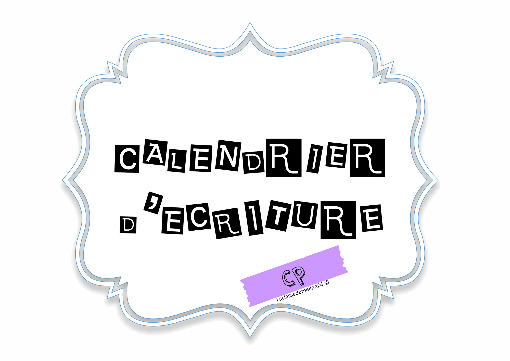 Calendrier D criture CP Genially