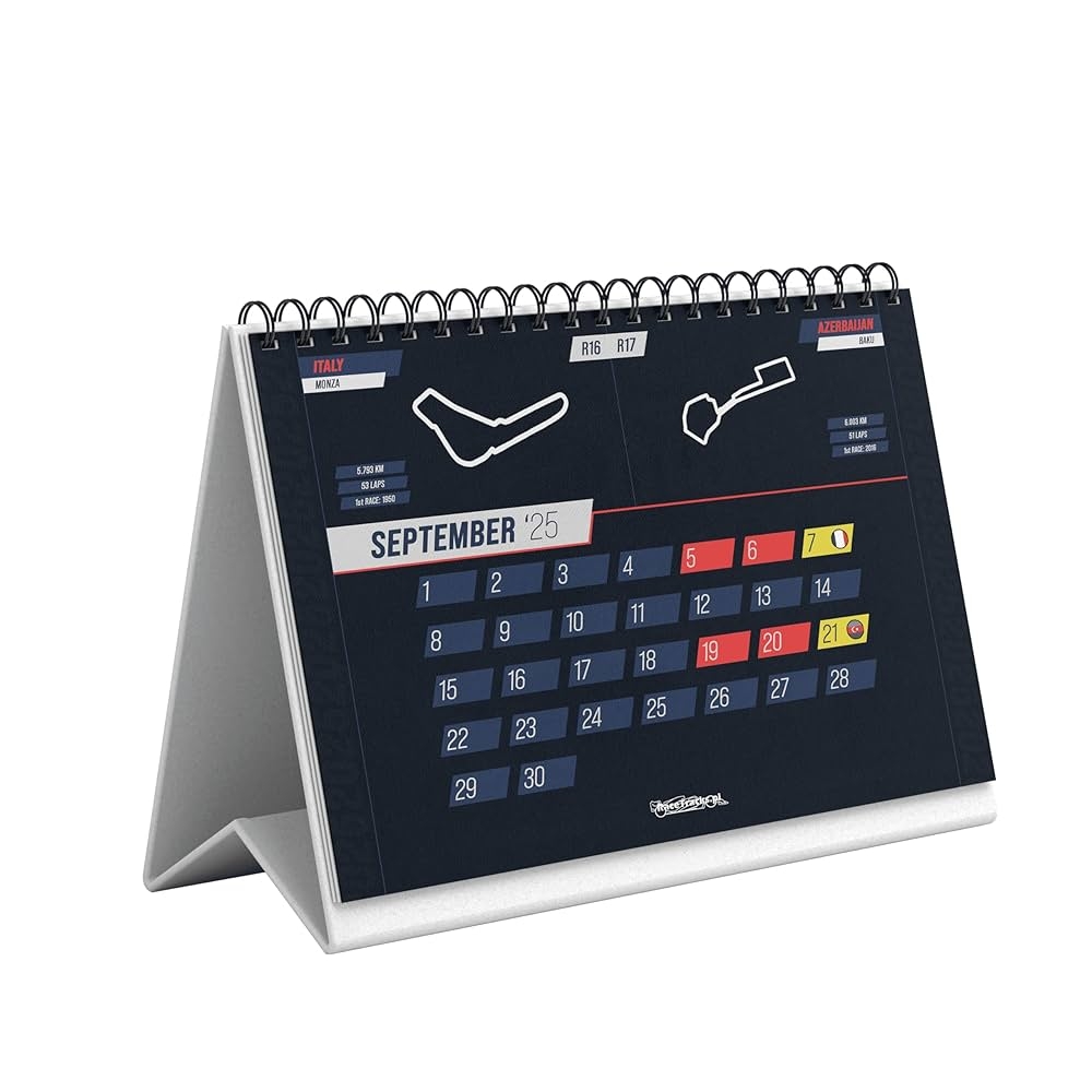 Calendrier De Bureau Formule 1 2025 A5 Calendrier De Course F1 2025 Calendrier Avec Dates GP F1 Cadeau Formule 1 Cadeau F1 Calendrier 2025 Motorsport Calendrier A5 Fan Bureau F1 F1 2025 Amazon fr Fournitures De Bureau