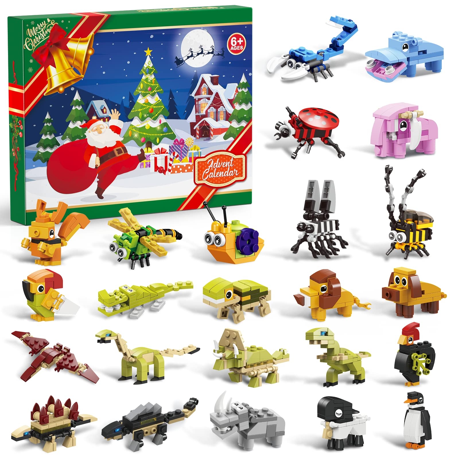 Calendrier De L Avent 2024 Jouets Pour Enfants Blocs De Construction D animaux Calendrier De L Avent Cadeaux De No l Surprise Pour Enfants Jouets Dinosaures Pour Gar ons Et Plastique02 Amazon fr Livres