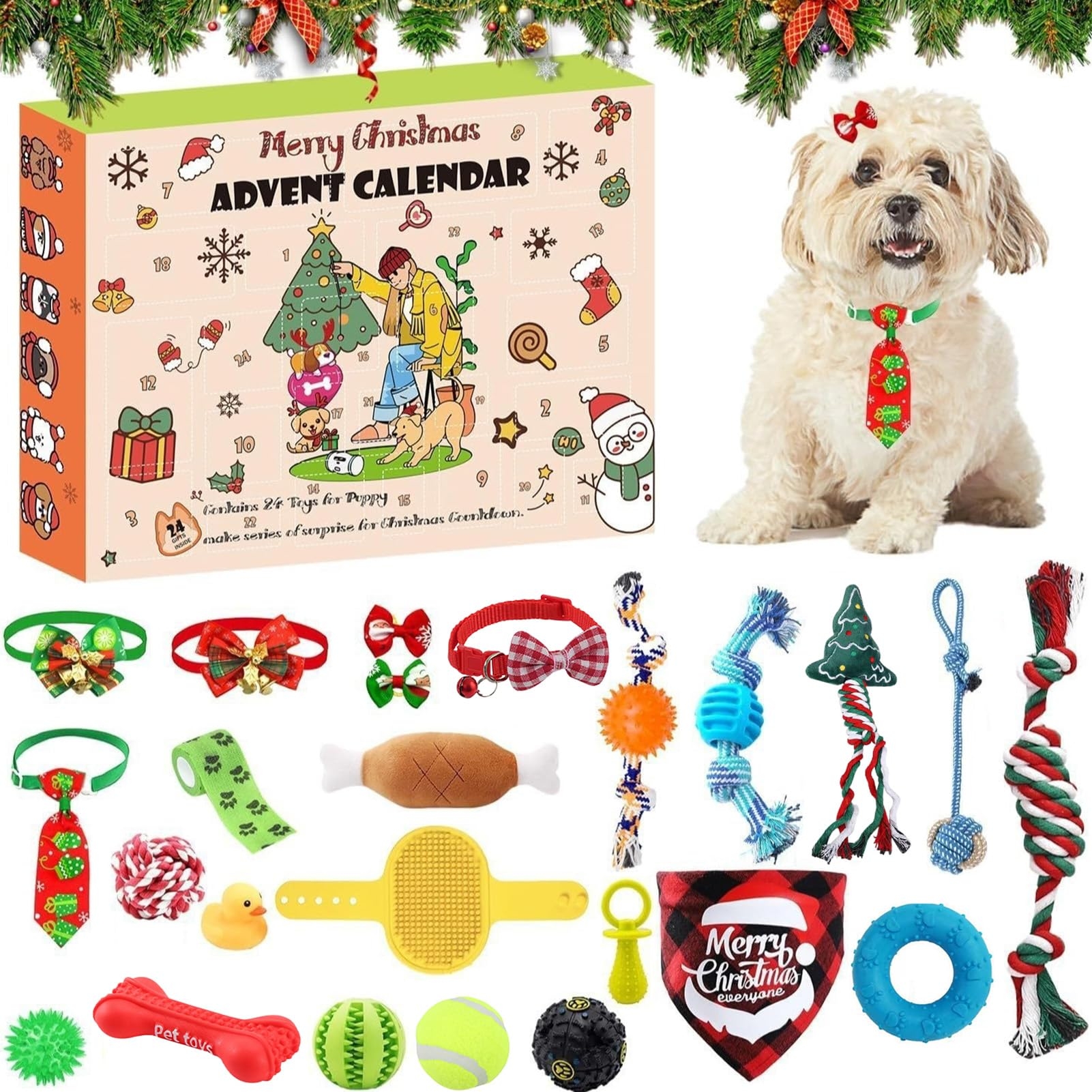 Calendrier De L Avent 2024 Pour Chiens Avec 24 Jouets Pour Chien Calendrier De L Avent