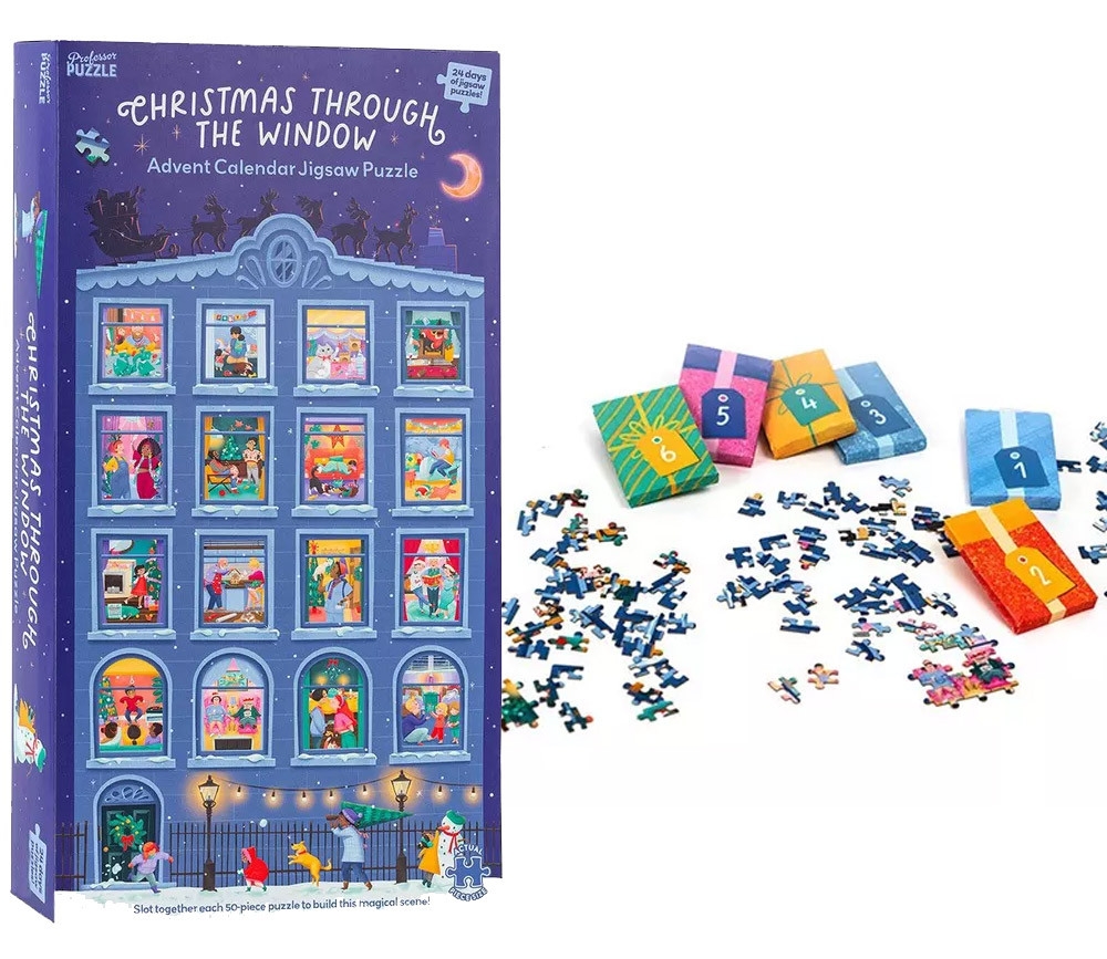 Calendrier De L Avent 24 Mini Puzzles De 50 Pi ces Fen tres No l