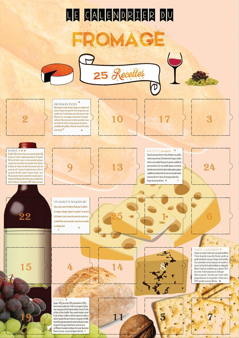Calendrier De L avent Du Fromage 25 Recettes Au Fromage Calendrier Images Et Textes En Fran ais Made In France Amazon fr Cuisine Et Maison