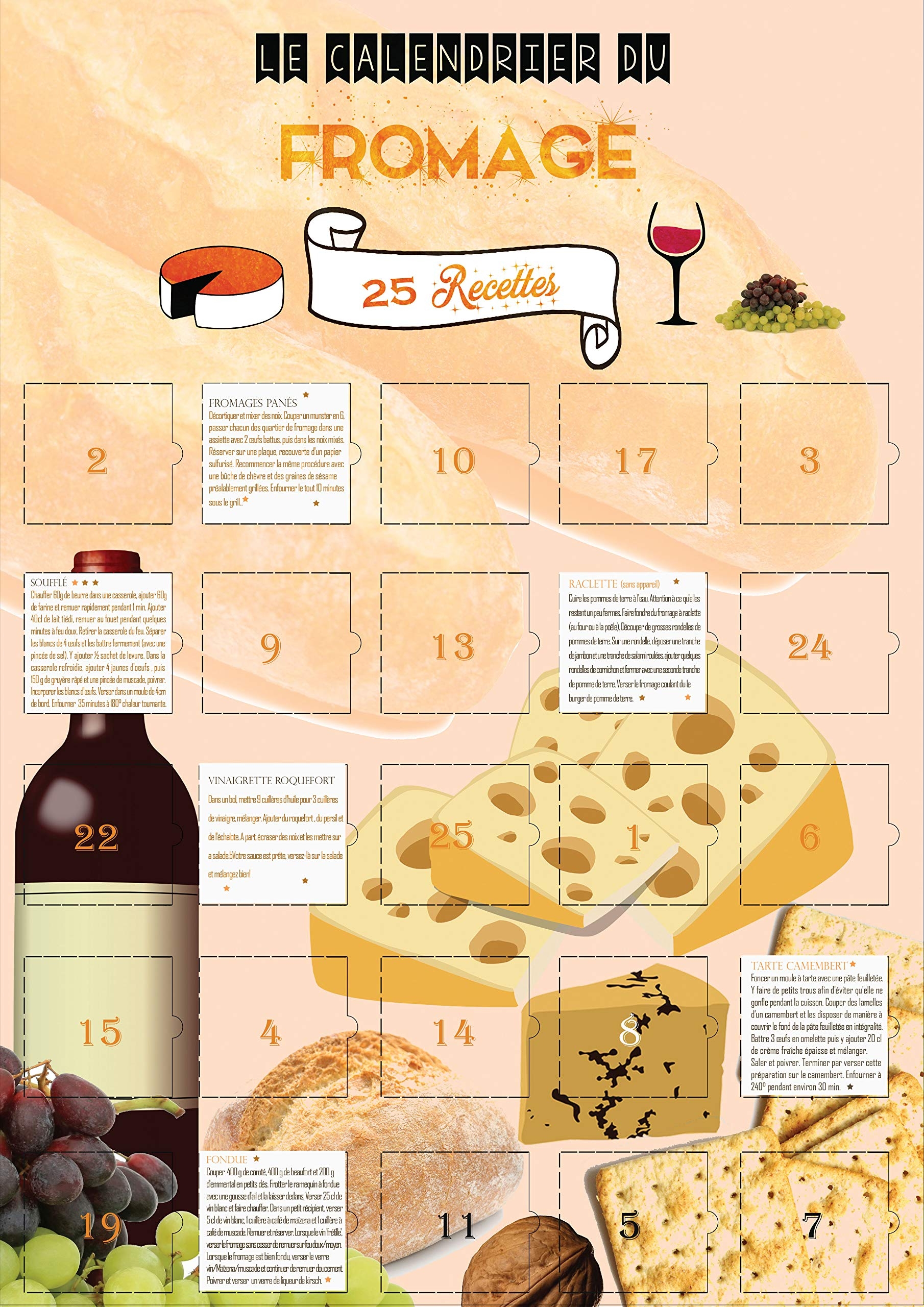 Calendrier De L avent Du Fromage 25 Recettes Au Fromage Calendrier Images Et Textes En Fran ais Made In France Amazon fr Cuisine Et Maison