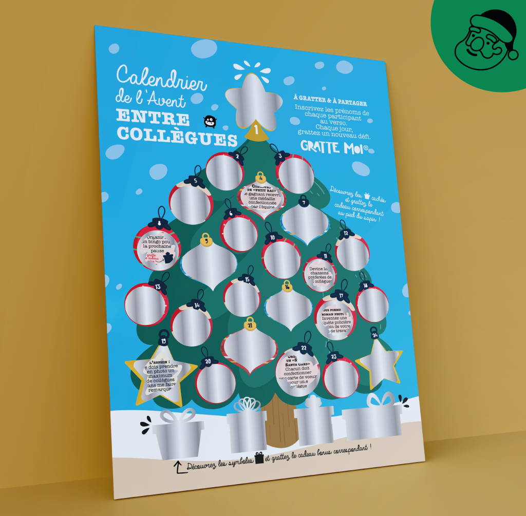 Calendrier De L Avent Entreprise entre Coll gues 24 D fis Gratter Avant No l Gratte Moi