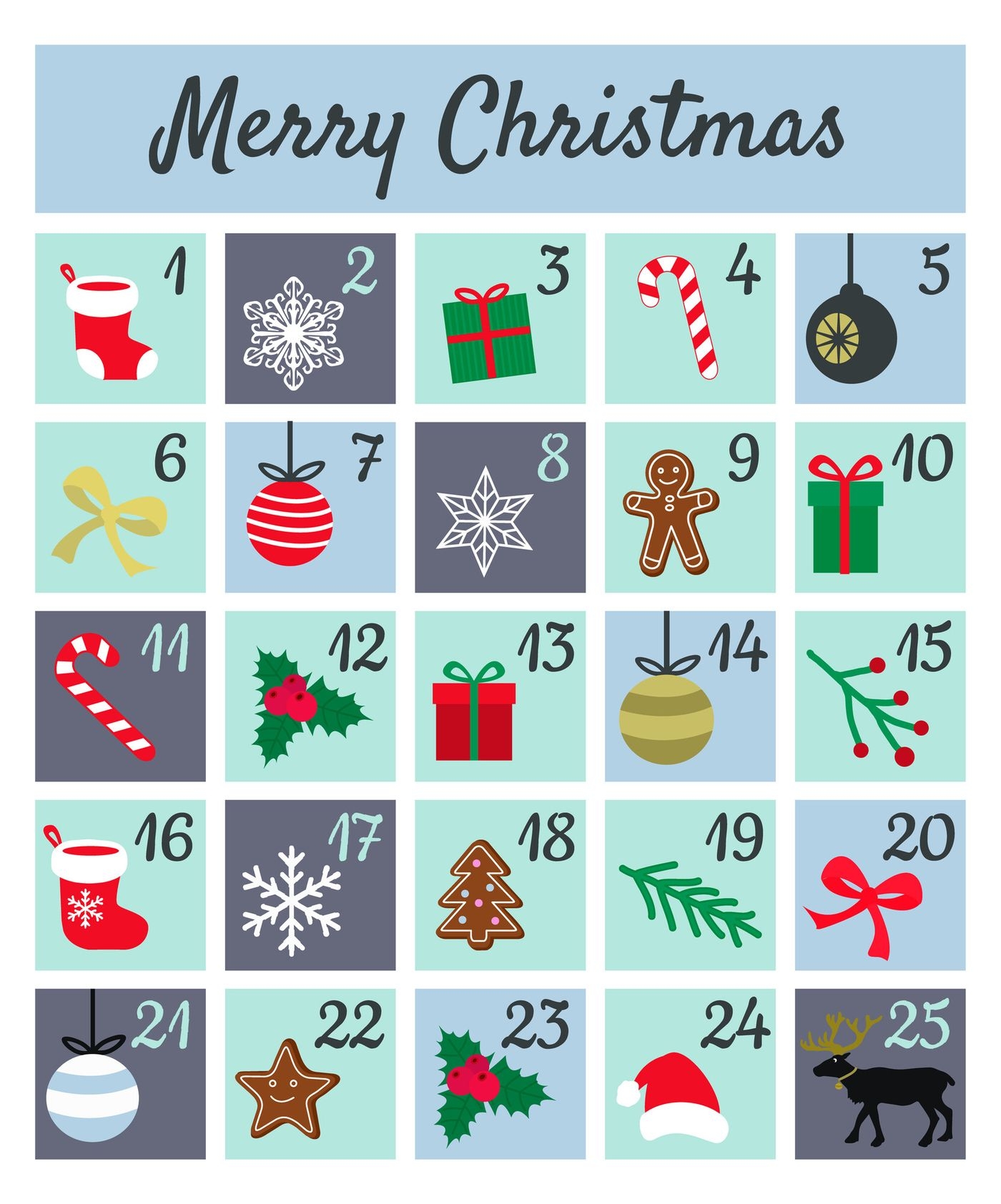 Calendrier De L Avent Imprimer N 1