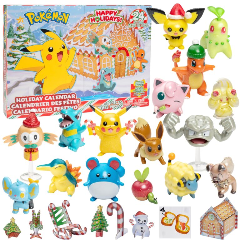 Calendrier De L Avent Pok mon 2023 Pour Enfants Coffret Cadeau De 24 Pi ces L ensemble Comprend Pikachu voli Jigglypuff Et Plus Encore 16 Figurines De Personnages Jouets Et 8 Accessoires De Amazon ca Maison