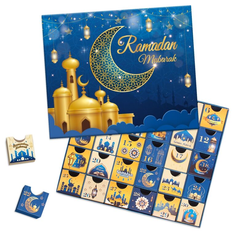 Calendrier De L avent Ramdan 30 Bo tes Vides 30 Jours Eid Mubarak Coutdown Calendar Avec Des Cadeaux Du Ramadan Bo te Rangement Num ro En Carton Fournitures De F te Du Ramadan Bleu Amazon fr 