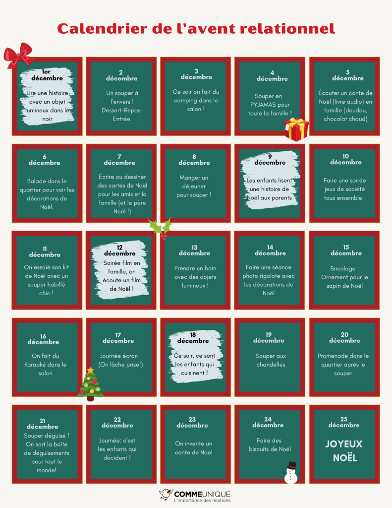 Calendrier De L avent Relationnel Commeunique