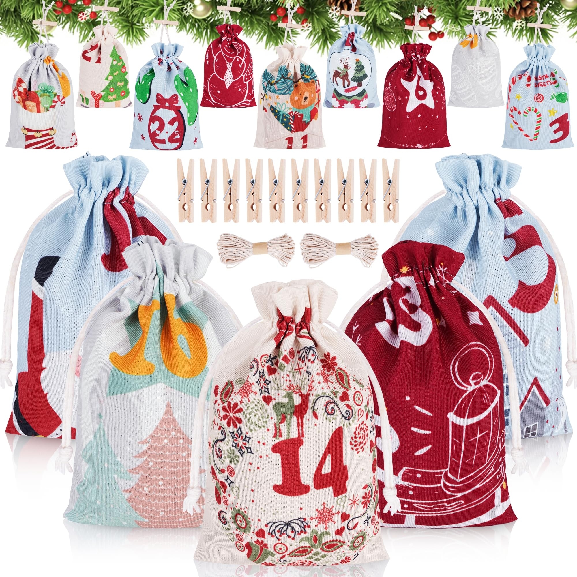 Calendrier De L Avent Remplir Calendrier De L Avent Original 24 Sachets En Tissu 