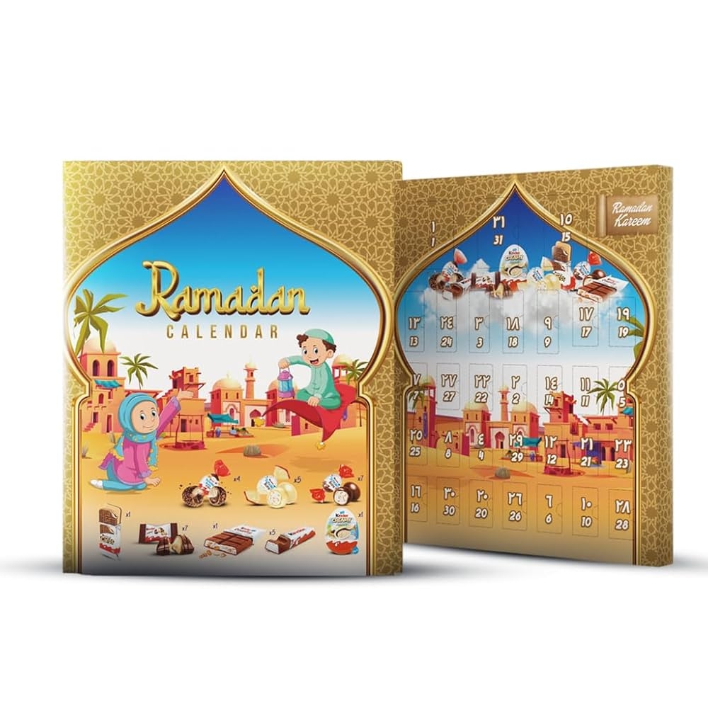Calendrier De L Avent Sp cial Ramadan 2025 Id al Pour Les Enfants Et Les Gourmands 28 Chocolats KINDER 28 Jours 28 R compenses Avant L A d Al Fitr Dimension 50 Cm X 42 Cm Amazon fr Livres