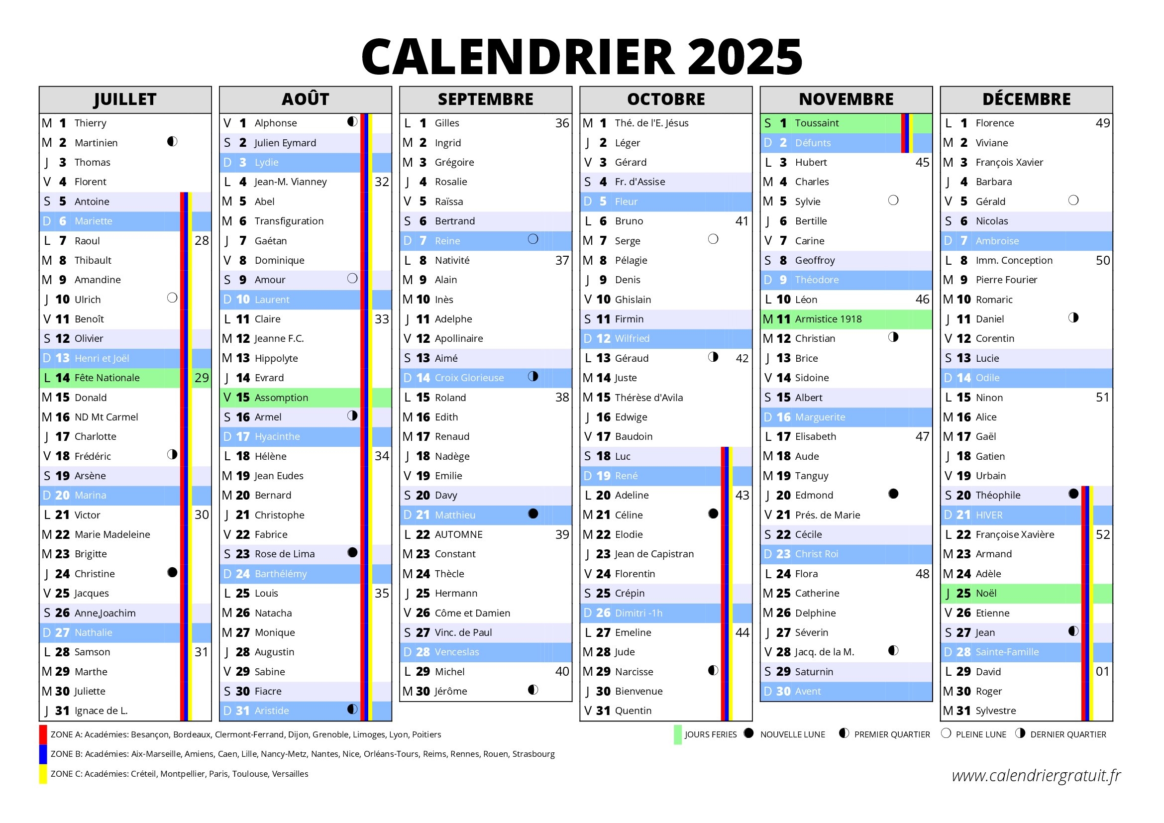Calendrier De Octobre 2025 Imprimer 