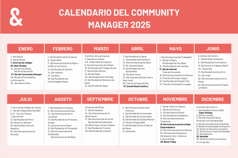  Calendrier Des Community Managers 2025 Agence De Marketing En Ligne Fran Clau