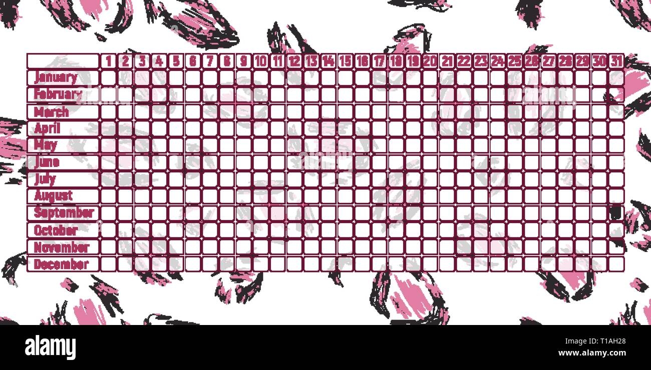 Calendrier Des Menstruations Femme De La Menstruation Mensuelle Vector Illustration Table Vide Leopard Imprimer Skin Image Vectorielle Stock Alamy
