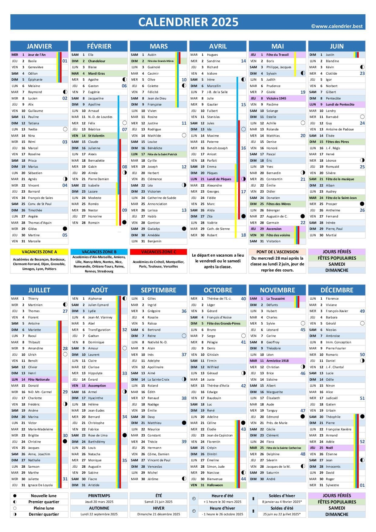 Calendrier Des Saints Et F tes 2025 Consulter Et Imprimer En PDF
