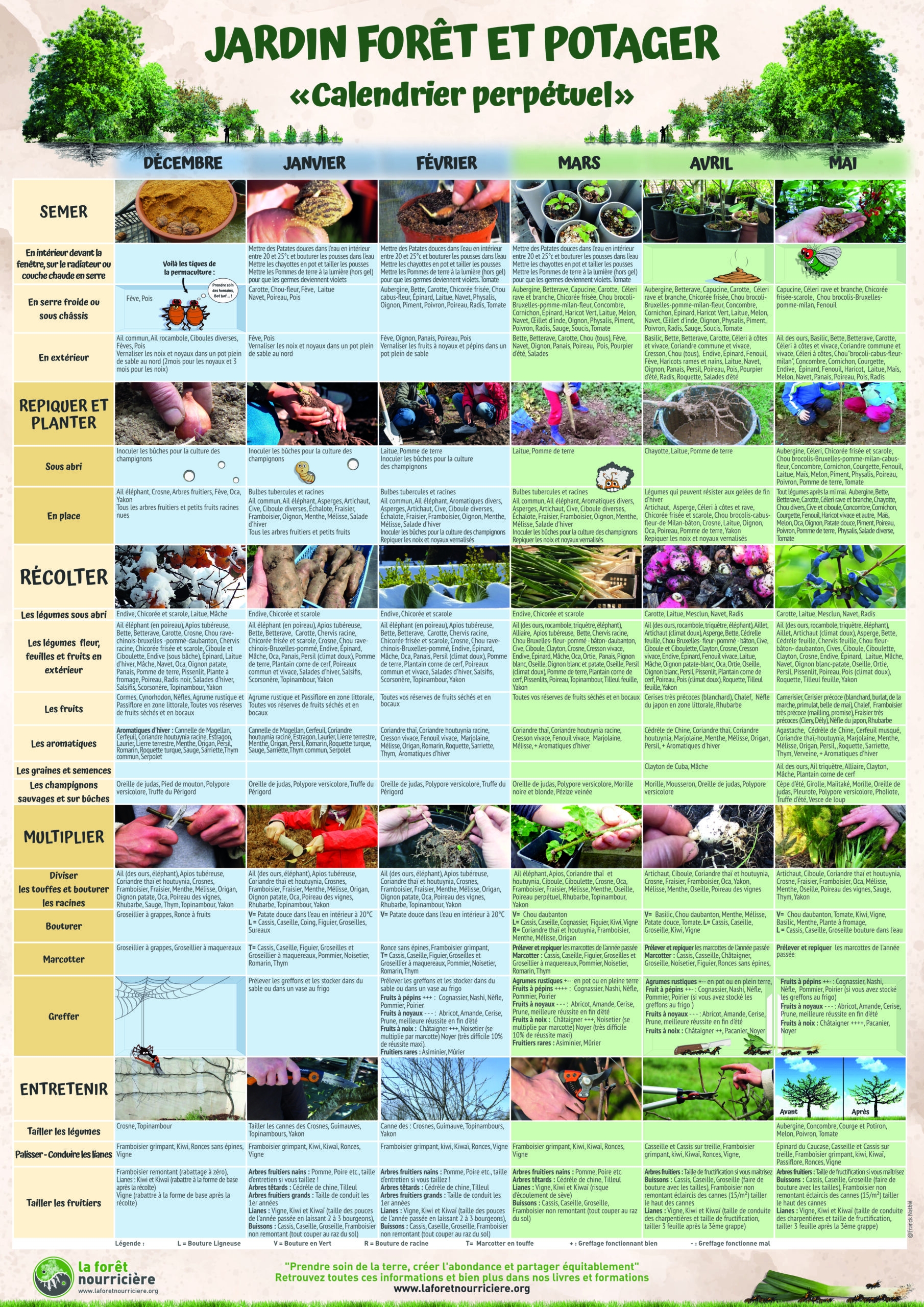Calendrier Du Potager En Permaculture Et Du Jardin For t Comestible Calendrier Du Potager En Permaculture Et Du Jardin For t Comestible