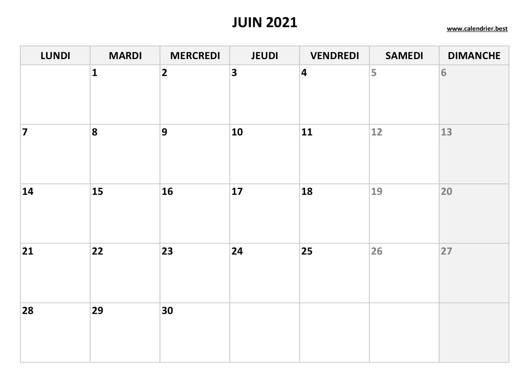 Calendrier Juin 2021 Consulter Ou Imprimer Calendrier best