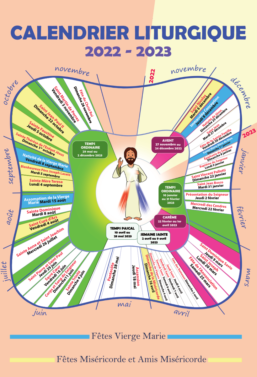 Calendrier Liturgique 2022 2023 ENFANTS MISERICORDE 7 11 ANS Calendrier Liturgique 2022 2023 ENFANTS MISERICORDE 7 11 ANS